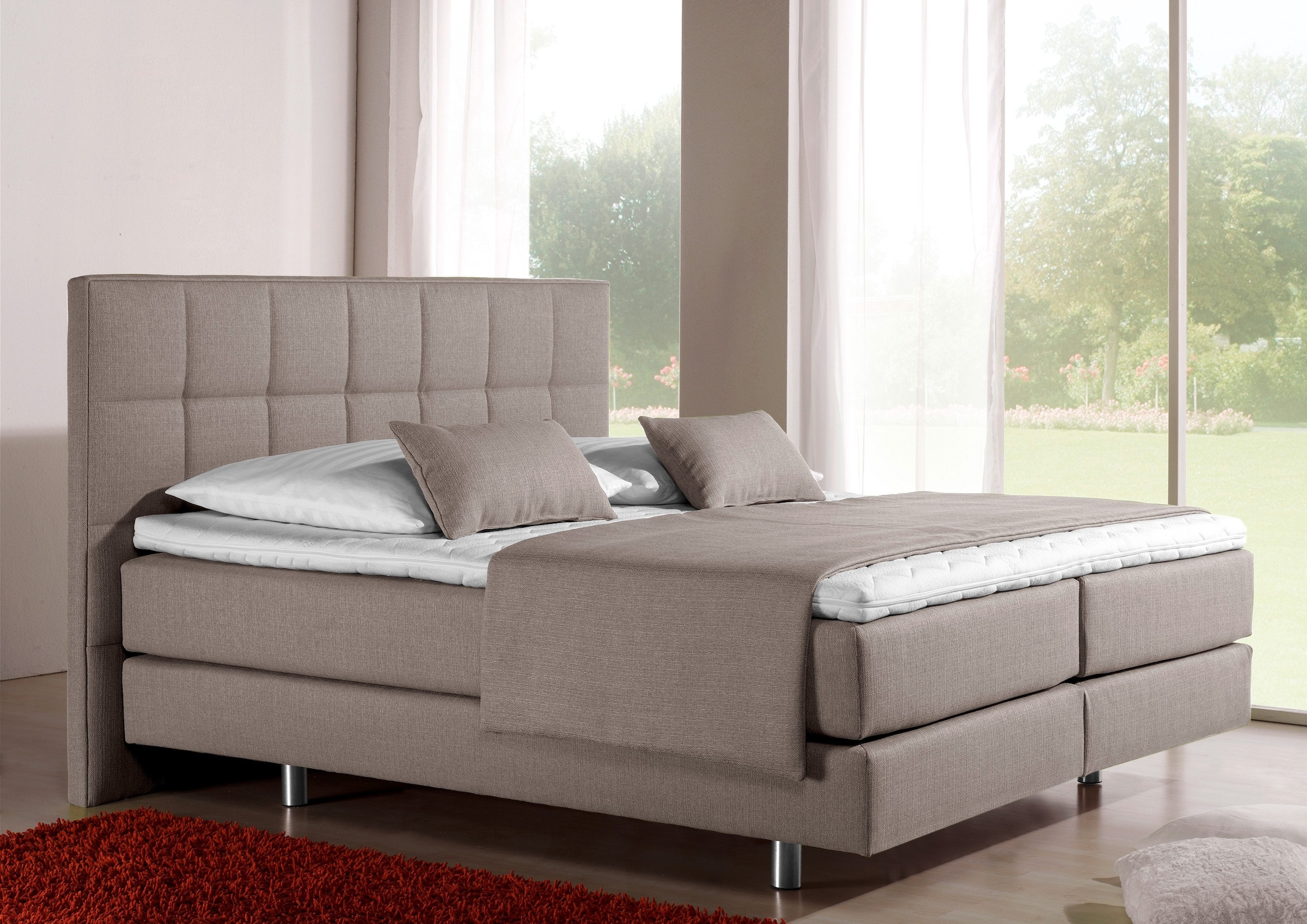 Home affaire Boxspringbett "Neon" in 3 Matratzenarten, feine Steppung im Ko günstig online kaufen