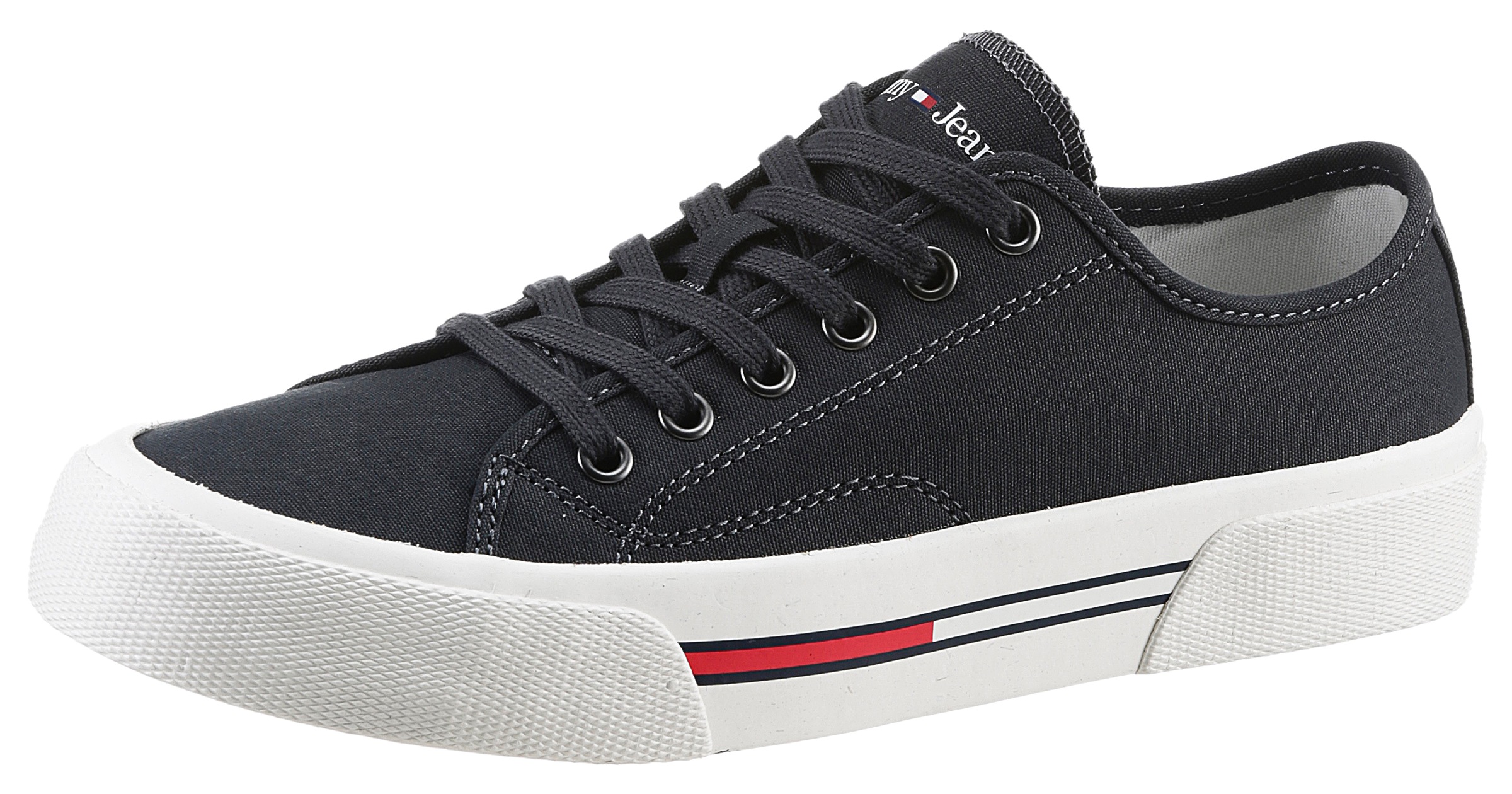 Tommy Jeans Sneaker »TOMMY JEANS LACE UP CANVAS COLOR« mit Sohle aus teilweise recycelten Materialien