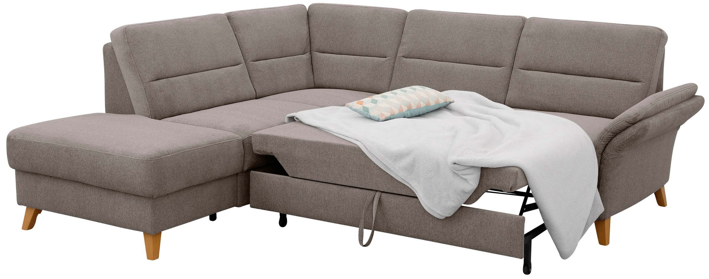 Home affaire Ecksofa »Westerland L-Form«, Federkern-Polsterung, wahlweise mit Bettfunktion, Bettkasten