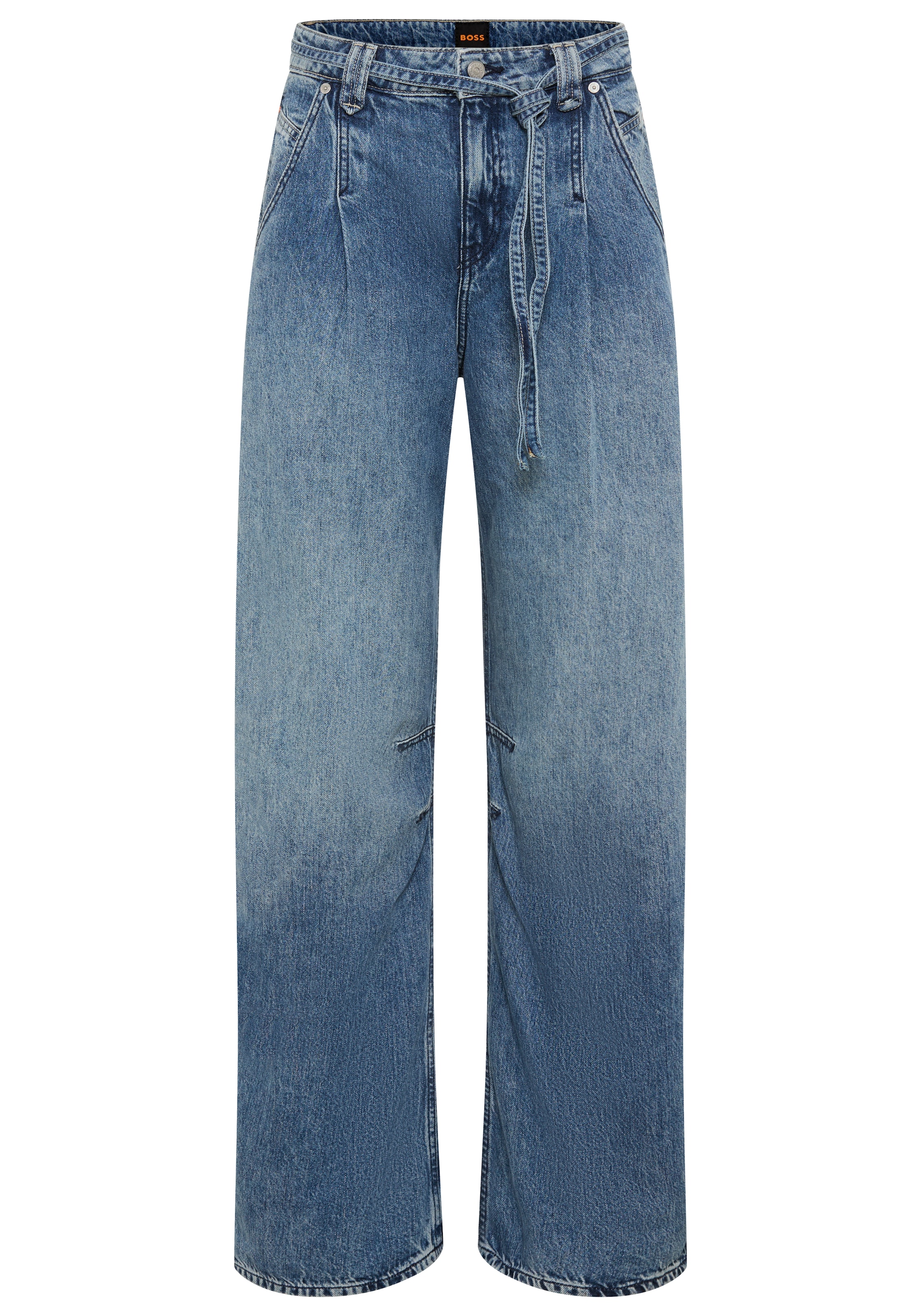 BOSS ORANGE Weite Jeans "PLEATED BARREL 1.0 Premium Damenmode" 2 tlg. tlg. günstig online kaufen