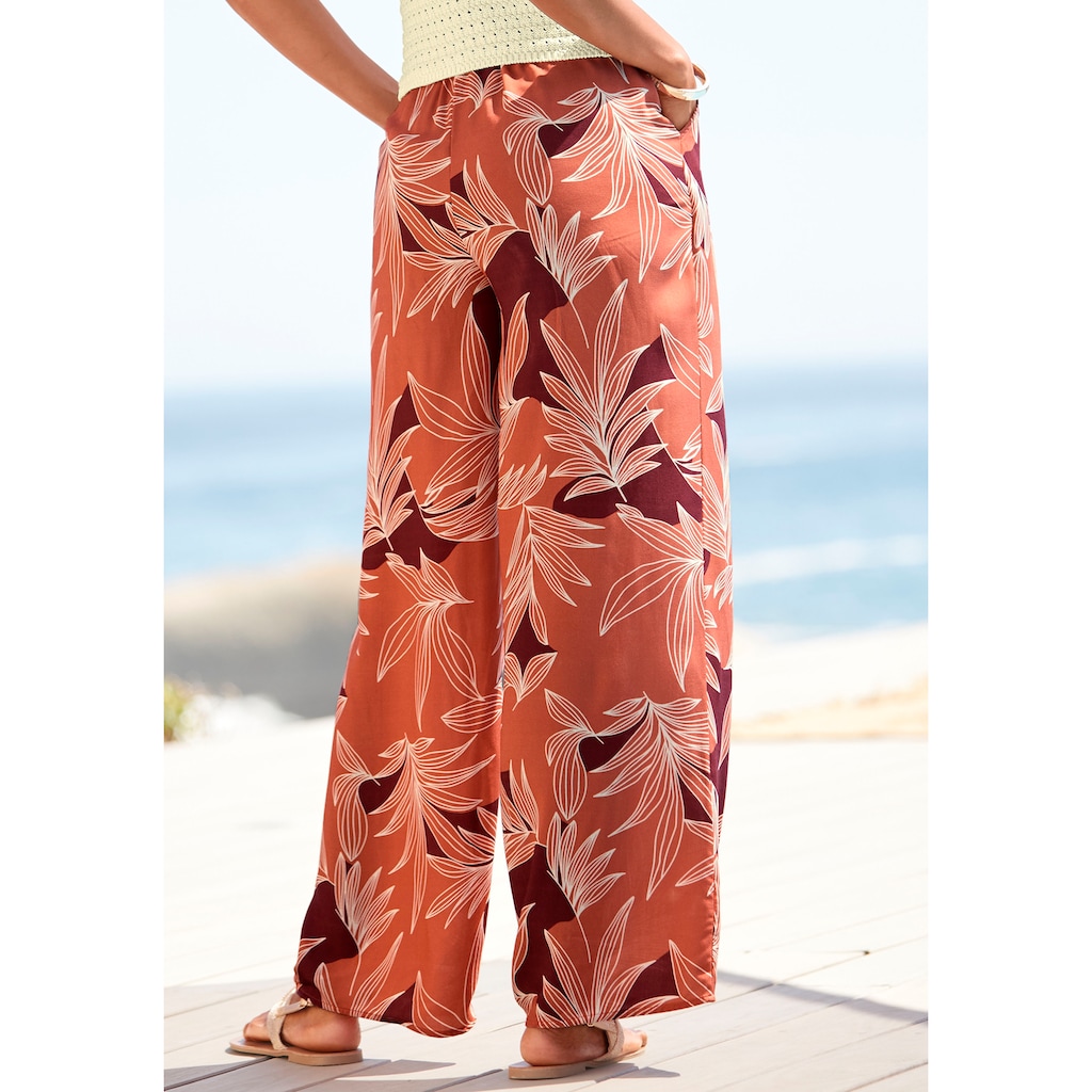 LASCANA Palazzohose, mit Alloverprint und Taschen, Wide-Leg, Stoffhose