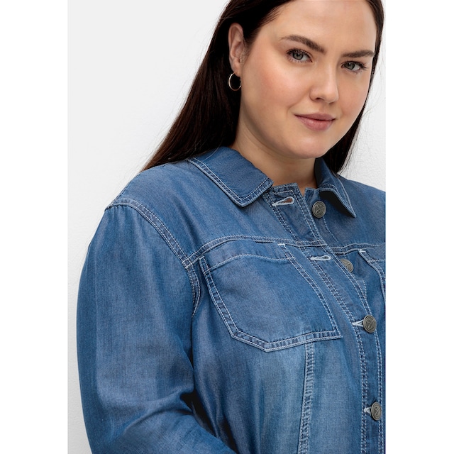 Sheego Hemdjacke »Große Größen«, ohne Kapuze, in Jeans-Optik, aus TENCEL™  Lyocell für kaufen | BAUR