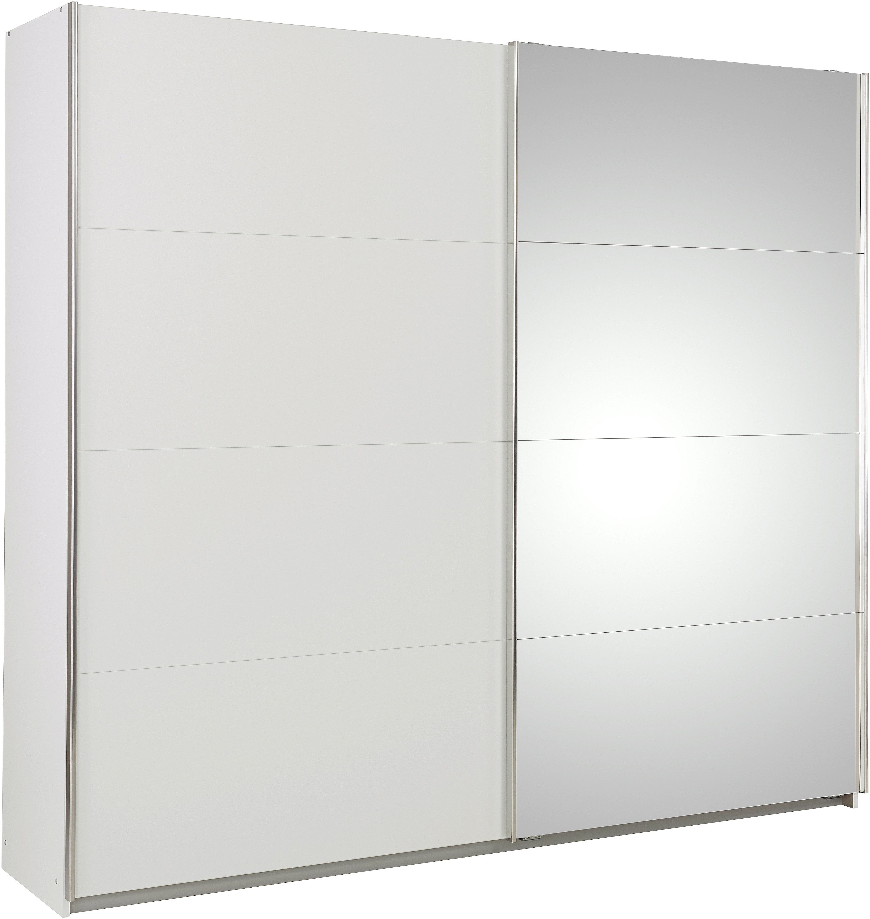 rauch Schwebetürenschrank "Kleiderschrank Schrank Ankleide Garderobe Schlafzimmerschrank MOITA" Breiten: 181/226/271 cm, Höhe 210 cm, mit Spiegel und Metallgriffleisten in Alu MADE IN GERMANY