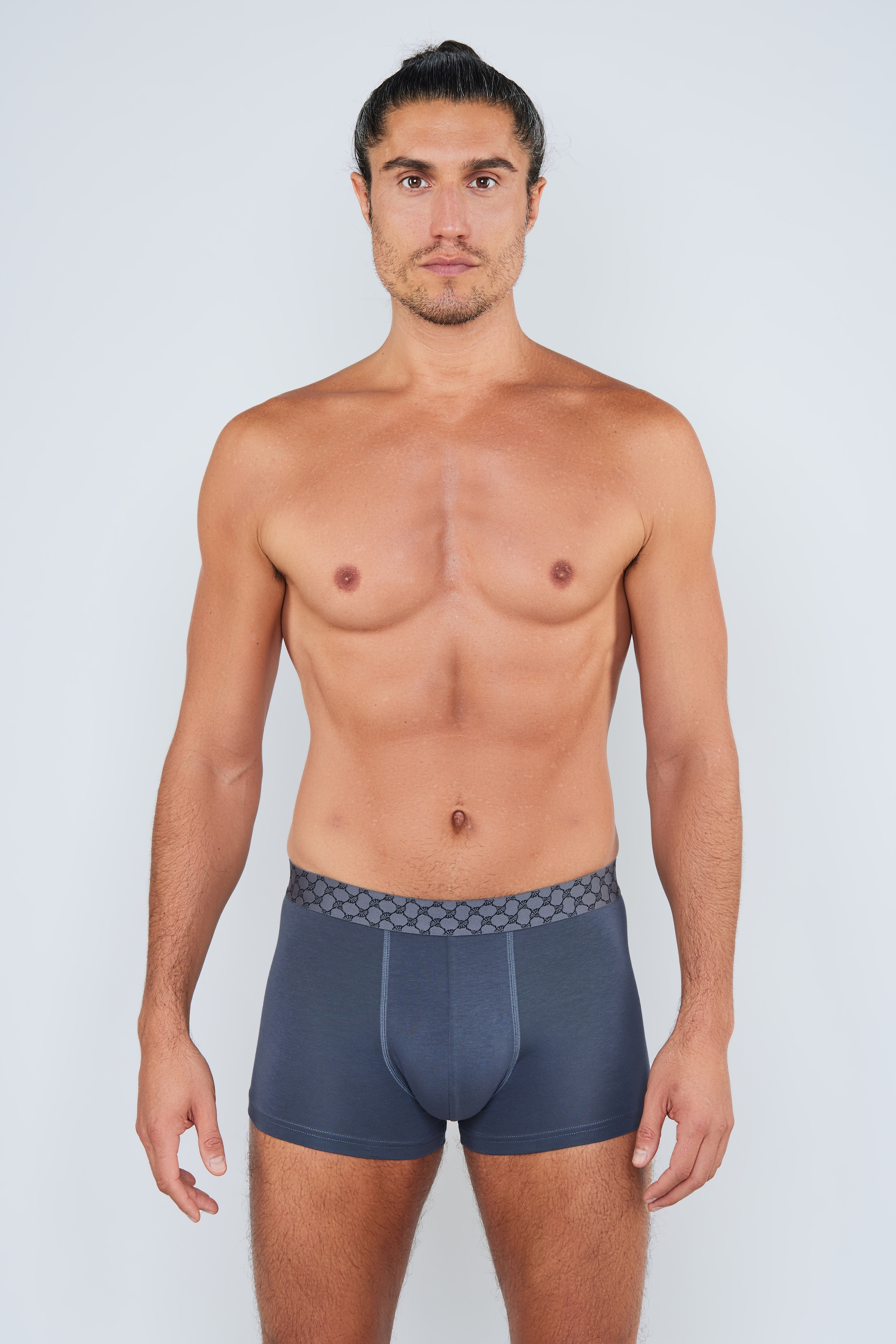 JOOP! Boxer »Everyday«, (3er Pack), Baumwoll-Mix, Cornflower-Design-Bund, elastisch, ohne Eingriff