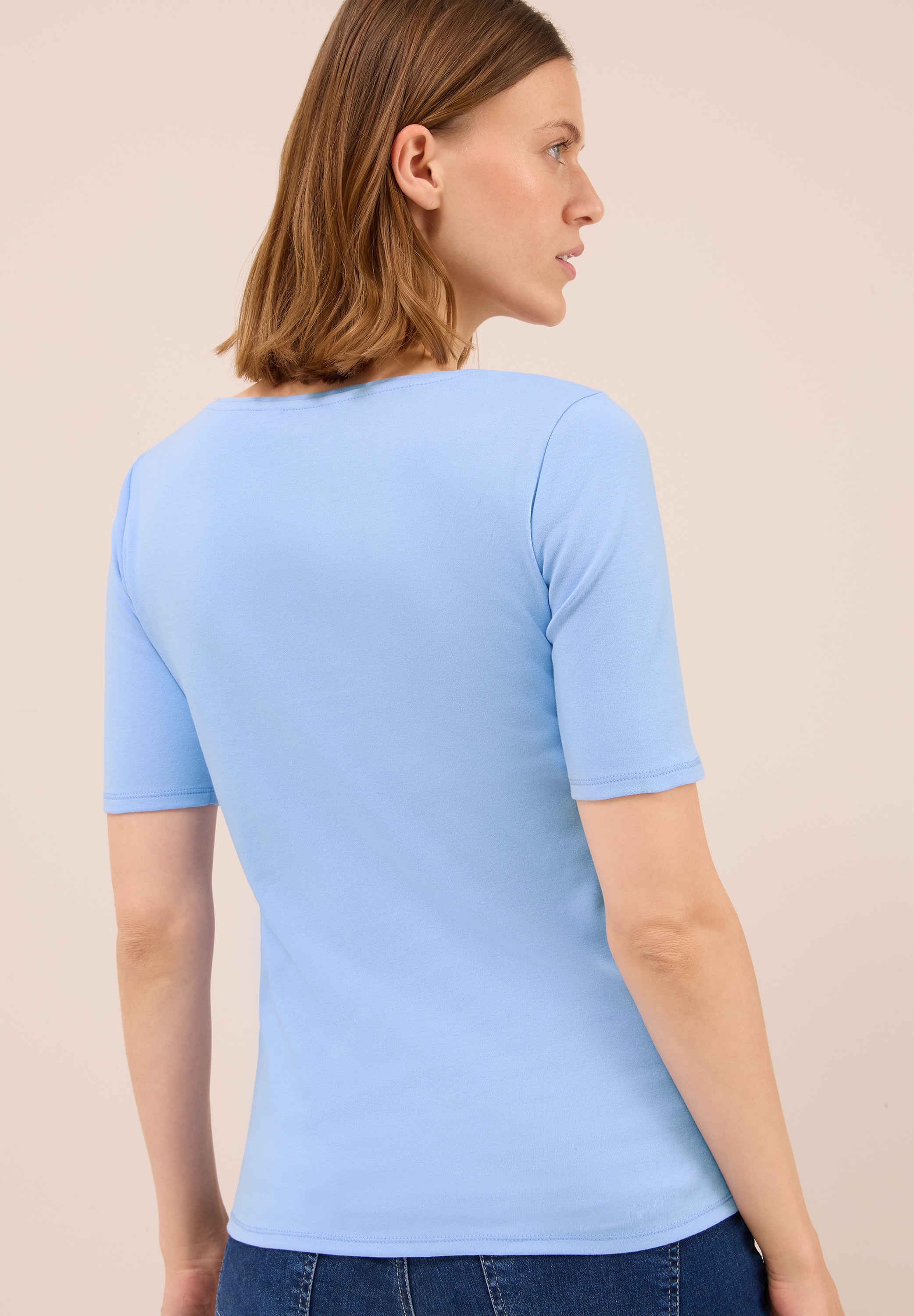 Cecil Rundhalsshirt »Style Lena«, mit Halbärmeln