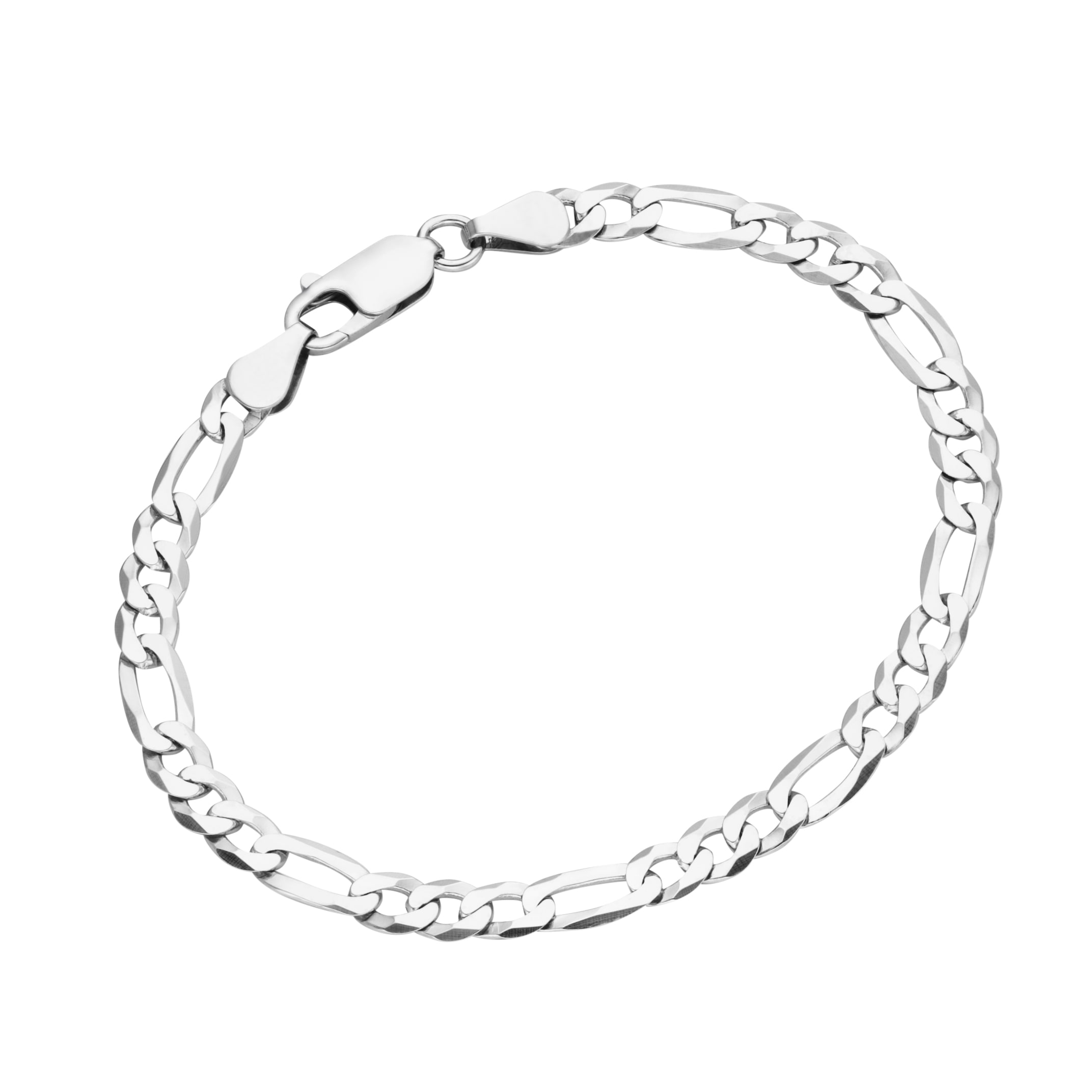 Smart Jewel Armband »Figarokette 3/1 diamantiert massiv Silber 925«