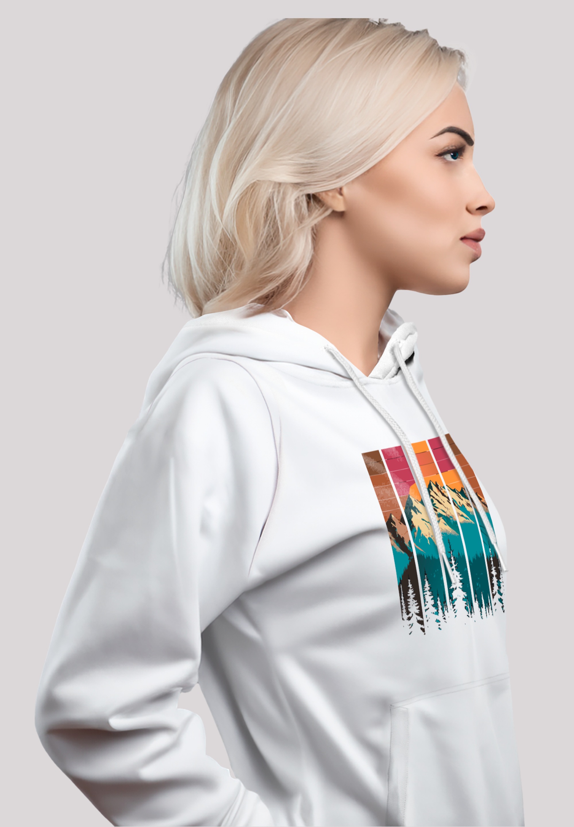 F4NT4STIC Kapuzenpullover »Berg Sonnenuntergang Retro«, Premium Qualität
