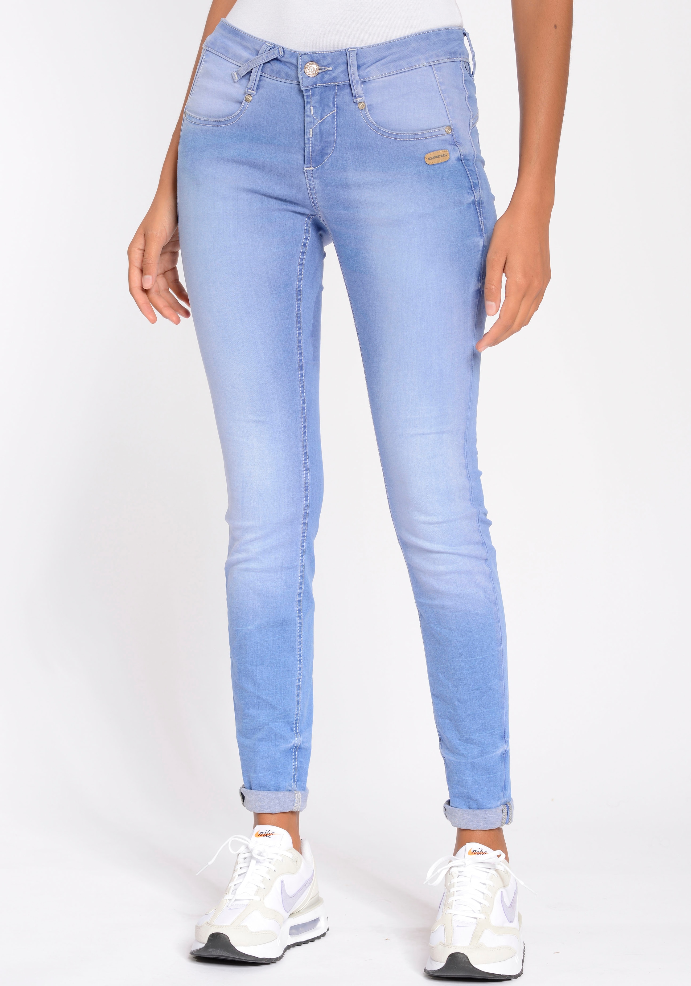 GANG Skinny-fit-Jeans »94NELE«, seitlichen Stretch kaufen und für BAUR mit Dreieckseinsätzen 