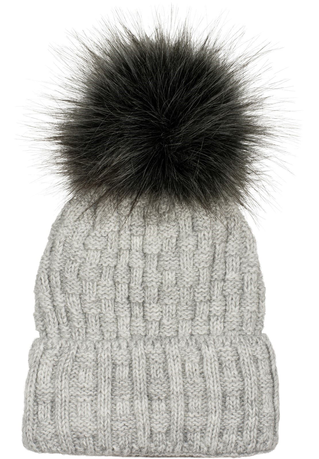 styleBREAKER Bommelmütze "Strick Bommelmütze mit Flecht Muster" 1 Stk. günstig online kaufen