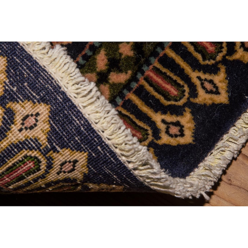 morgenland Teppich »Keshan Teppich handgeknüpft blau«, rechteckig