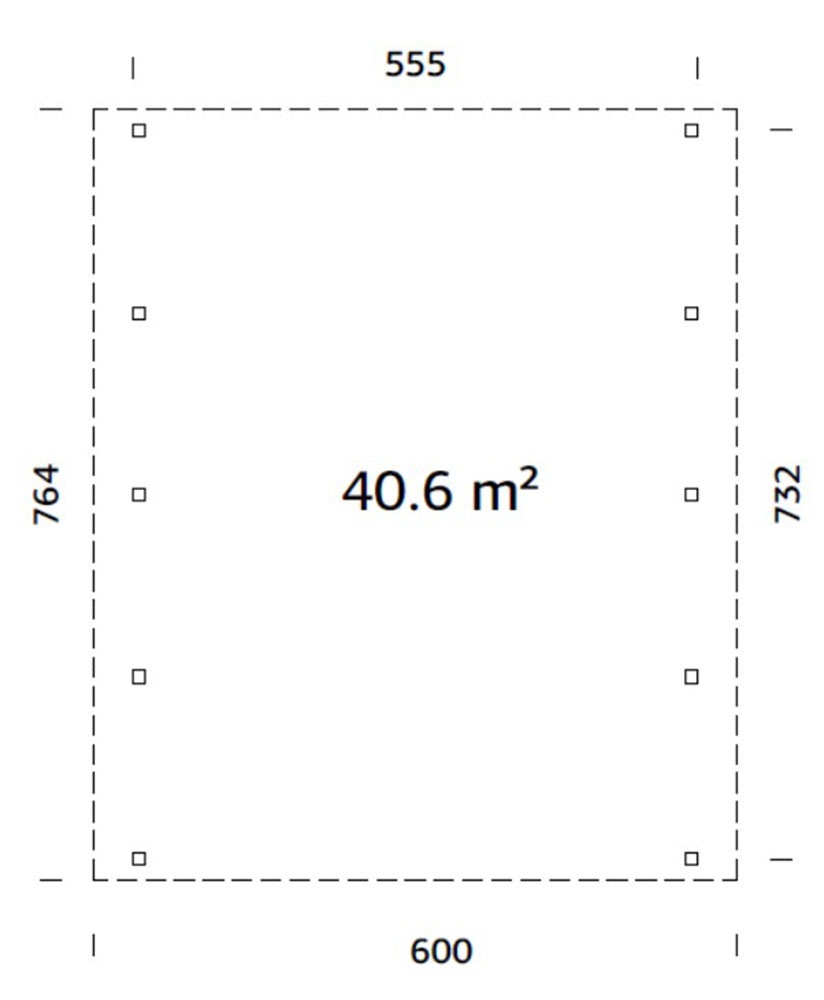 Palmako Doppelcarport »Karl« Massivholz 531 cm dunkelgrau/dunkelgrau