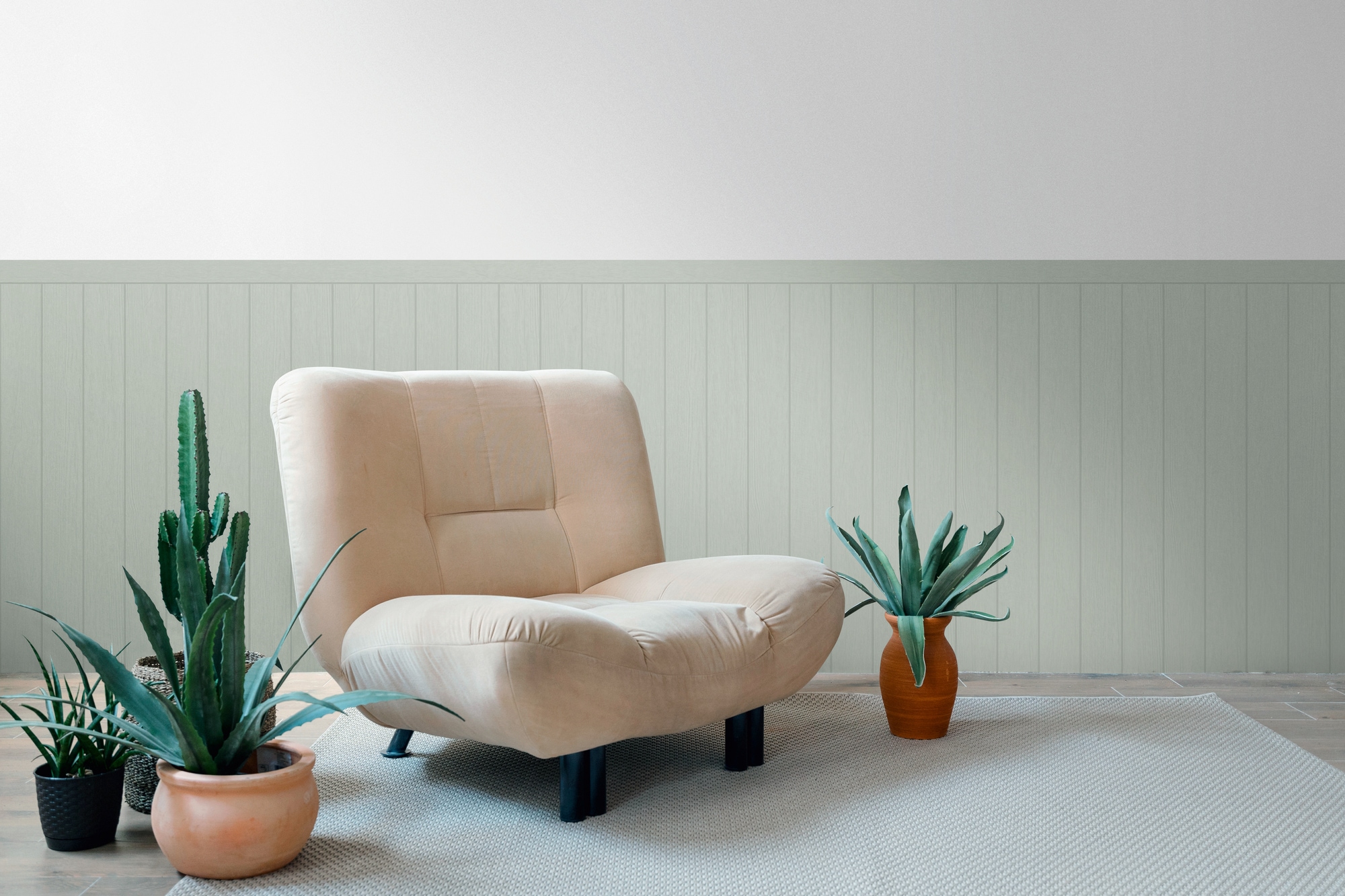 living walls Vliestapete "Wallpanel Tapete Wandpaneele Mustertapete Holzpaneele Natur" matt strukturiert Vliestapete Holz-Optik für Schlafzimmer Küche Wohnzimmer Wandpaneele Image