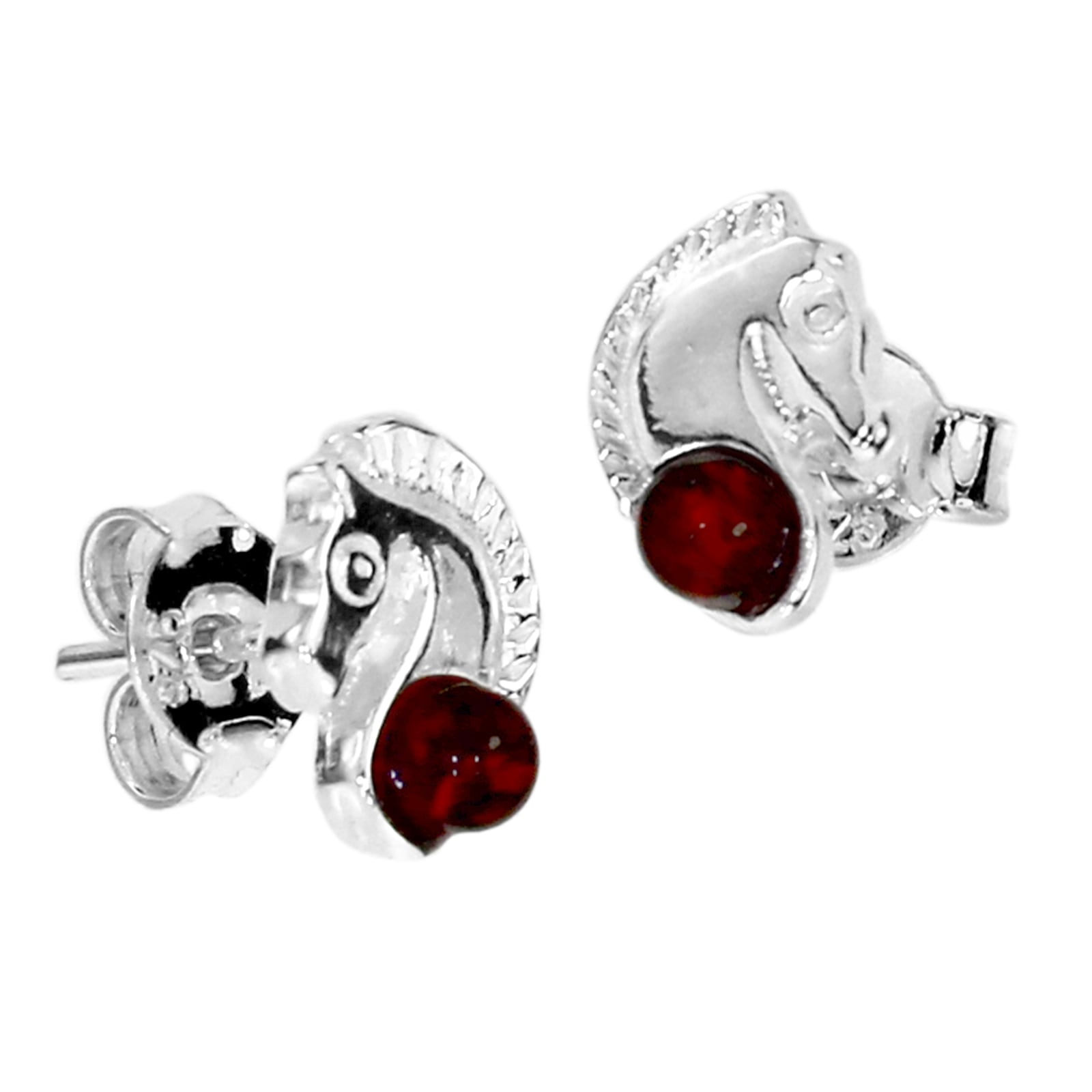 Paar Ohrstecker OSTSEE-SCHMUCK "- Pferdekopf - Silber 925/000 - Bernstein" Gr. 9, silber (silber 925, silberfarben, weiß), Ohrringe, Damen, Silber 925 (Sterlingsilber)