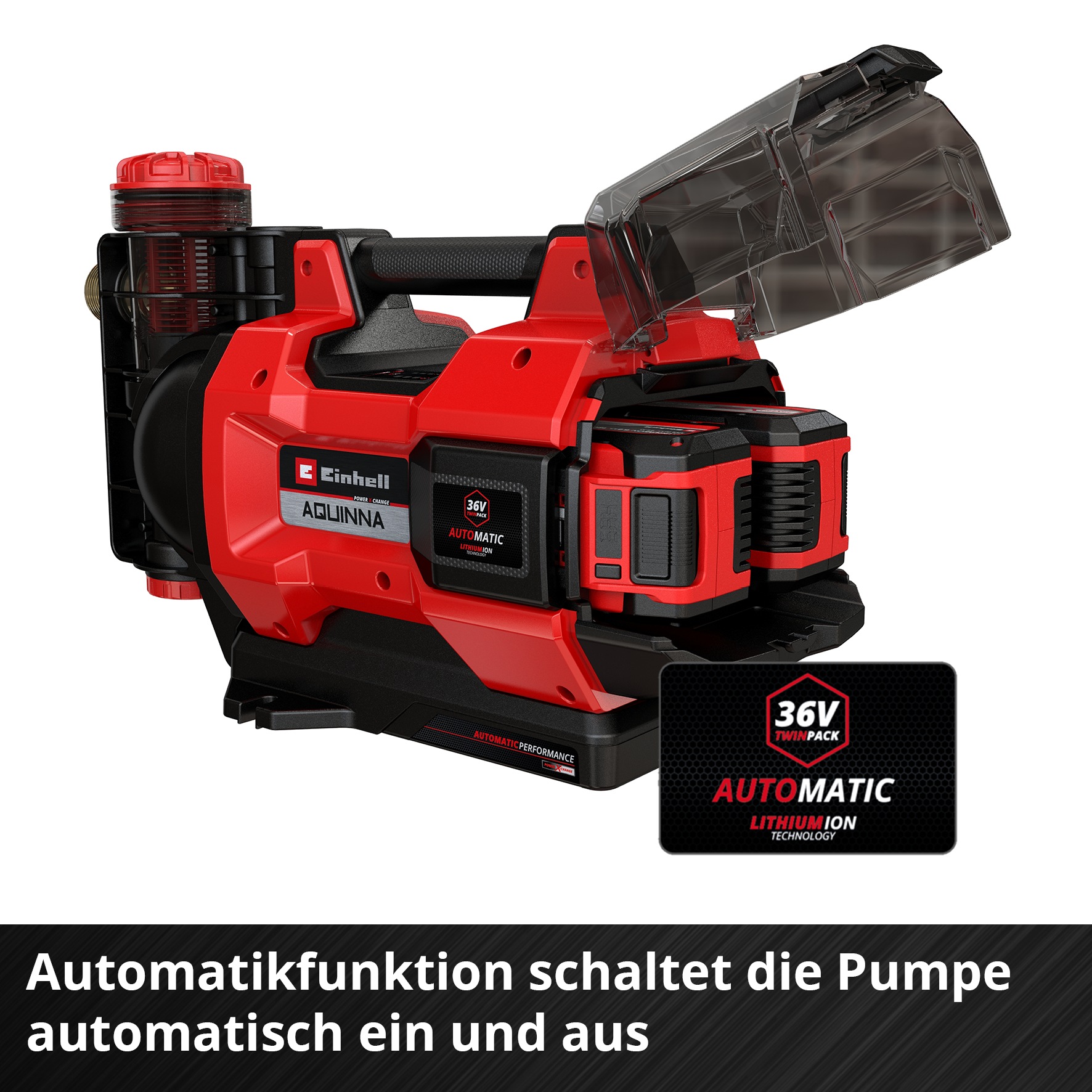 Einhell Akku-Gartenpumpe »AQUINNA 36/38 F LED AUTOMATIC«, 3.800 l/h, Power X-Change, ohne Akku und Ladegerät