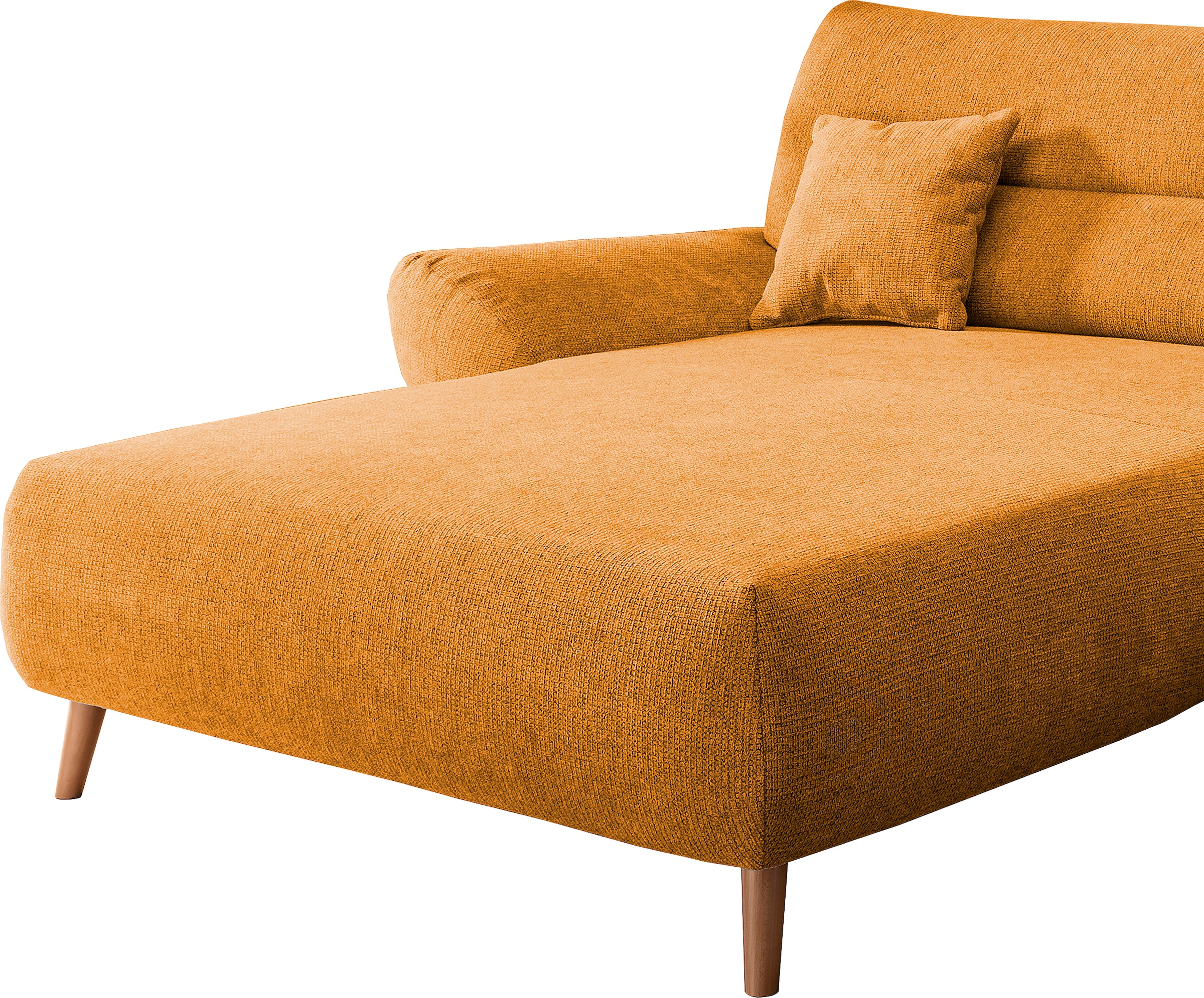 INOSIGN Ecksofa »Drago, elegant und zeitlos, komfortabel, Holzfuß, L-Form«, frei im Raum stellbar, inkl. 2 Zierkissen