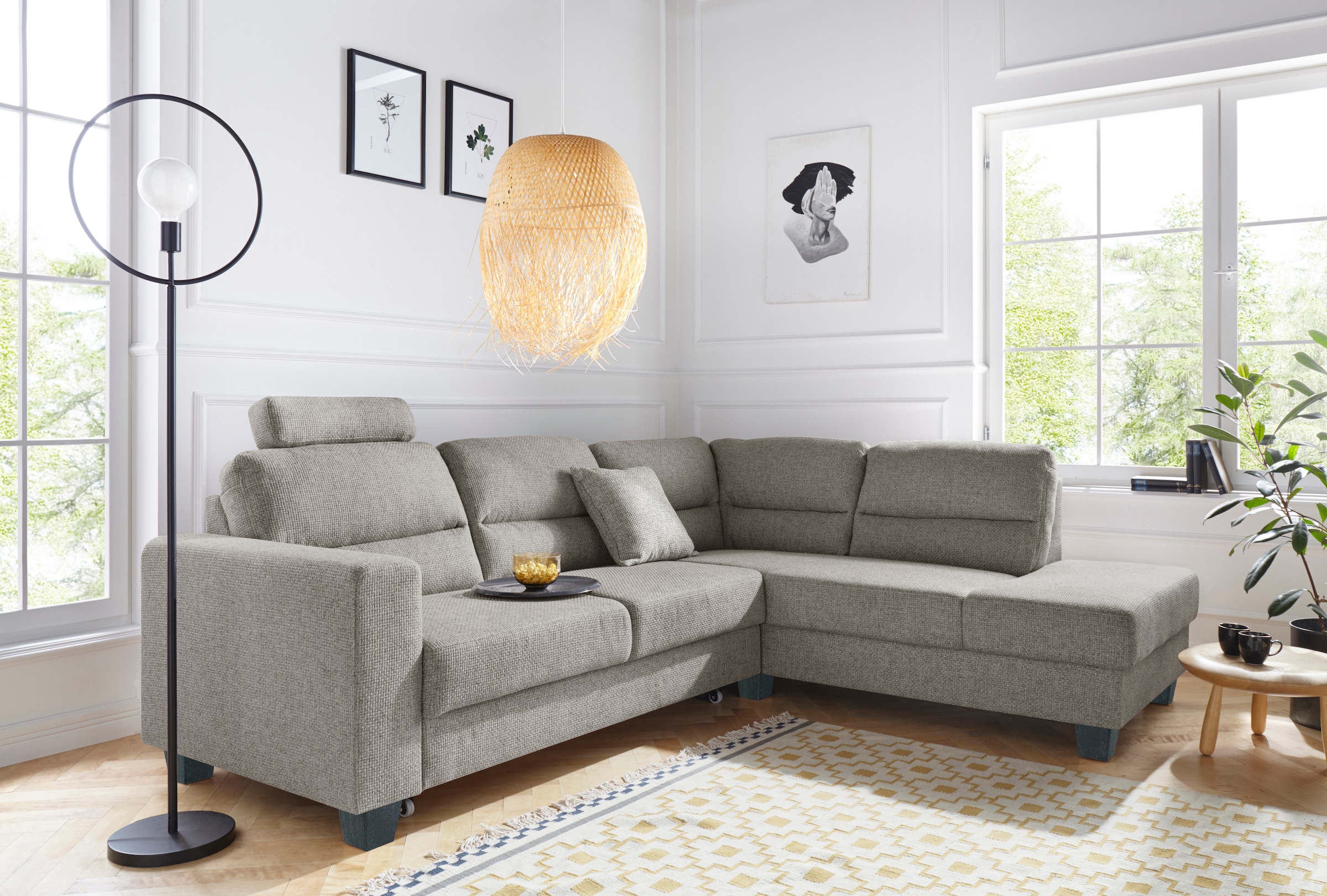 TRENDMANUFAKTUR Ecksofa »Chamber, L-Form«, inklusive einer Kopfstütze, wahlweise mit Schlaffunktion