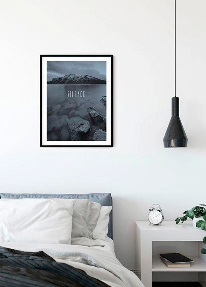 Komar Bild »Word Lake Silence Steel«, Natur, (1 St.), Wandbild zur Dekoration - ohne Rahmen