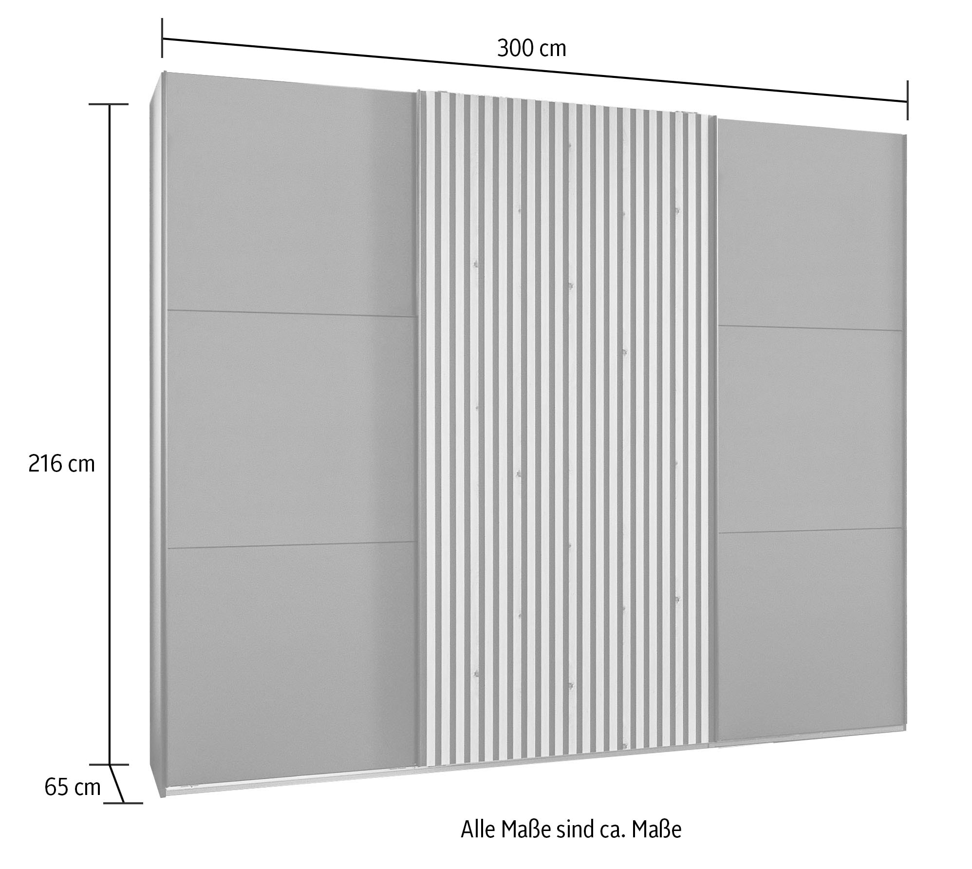 Wimex Schwebetürenschrank »Ancona by fresh to go«, mit Akustiklamellen Optik in 3D