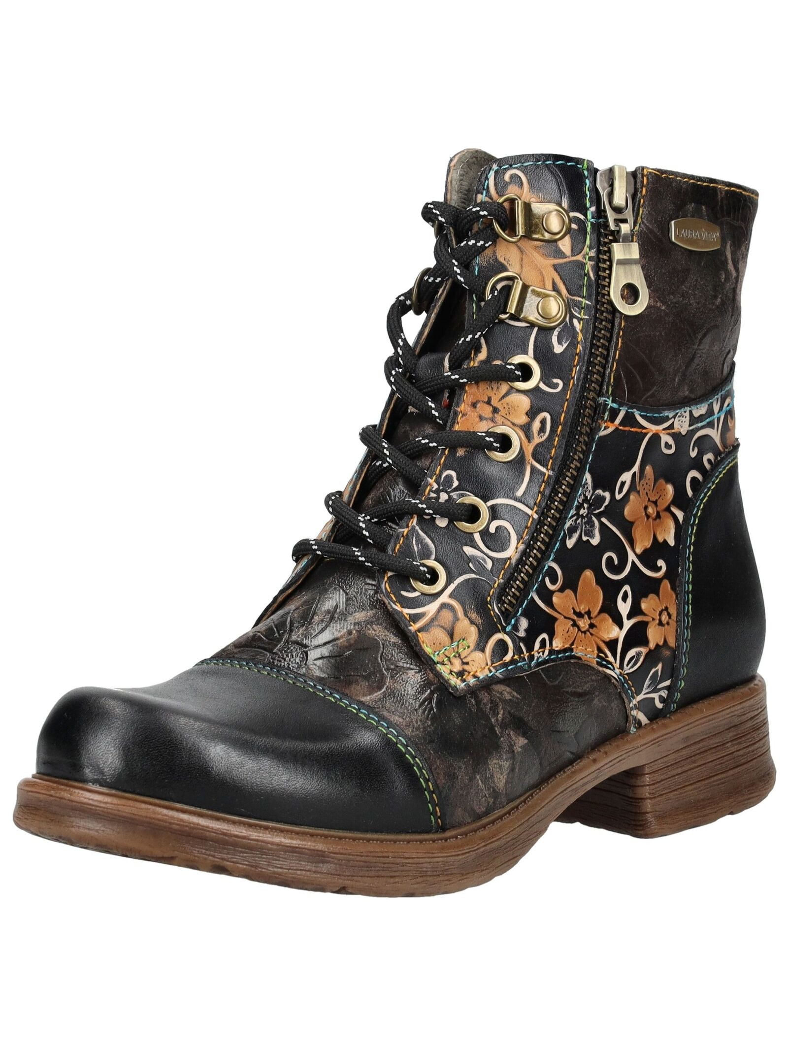 LAURA VITA Schnürstiefelette "LAURA VITA Stiefelette Leder/Textil" günstig online kaufen