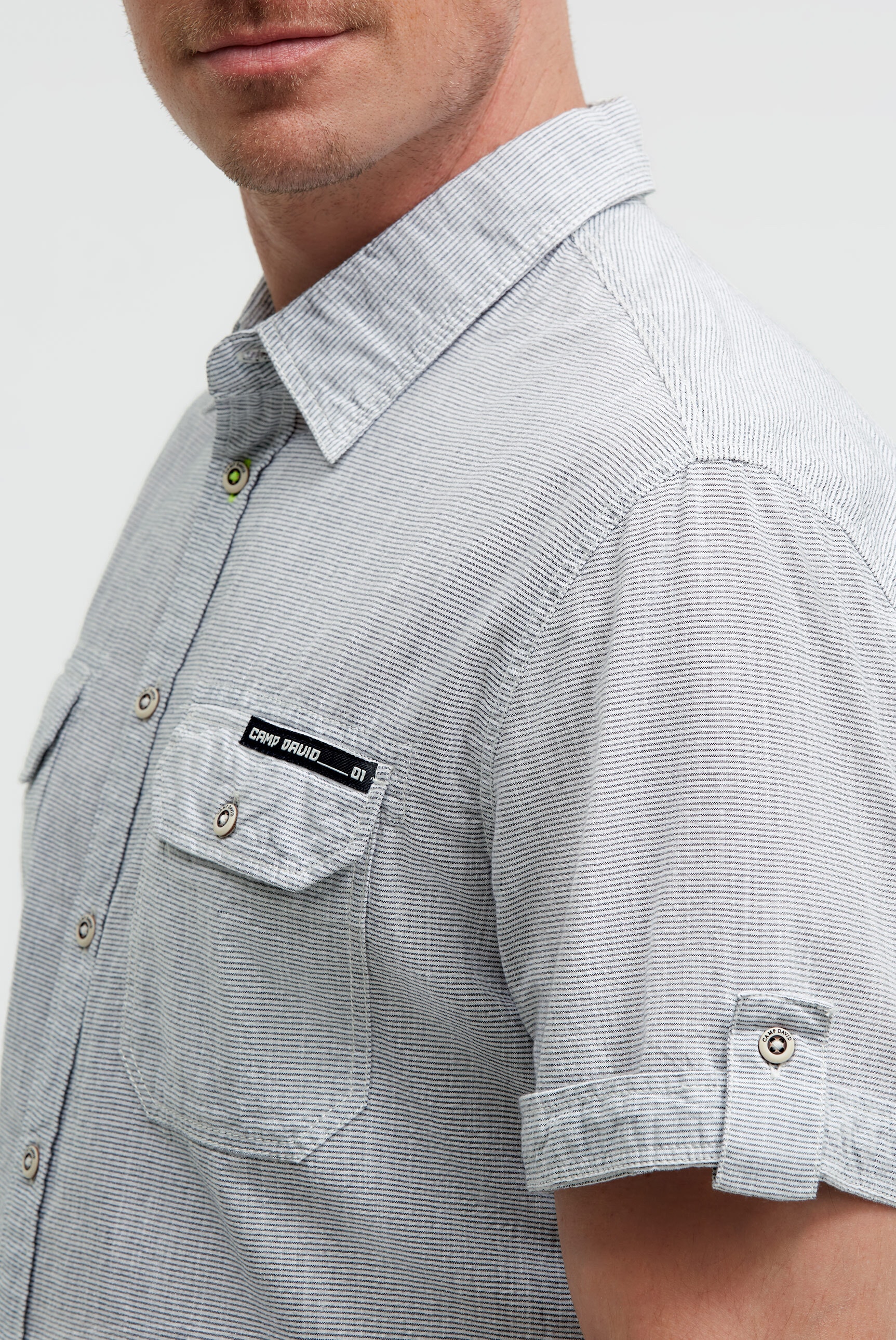 CAMP DAVID Kurzarmhemd mit Turn-Up-Ärmel