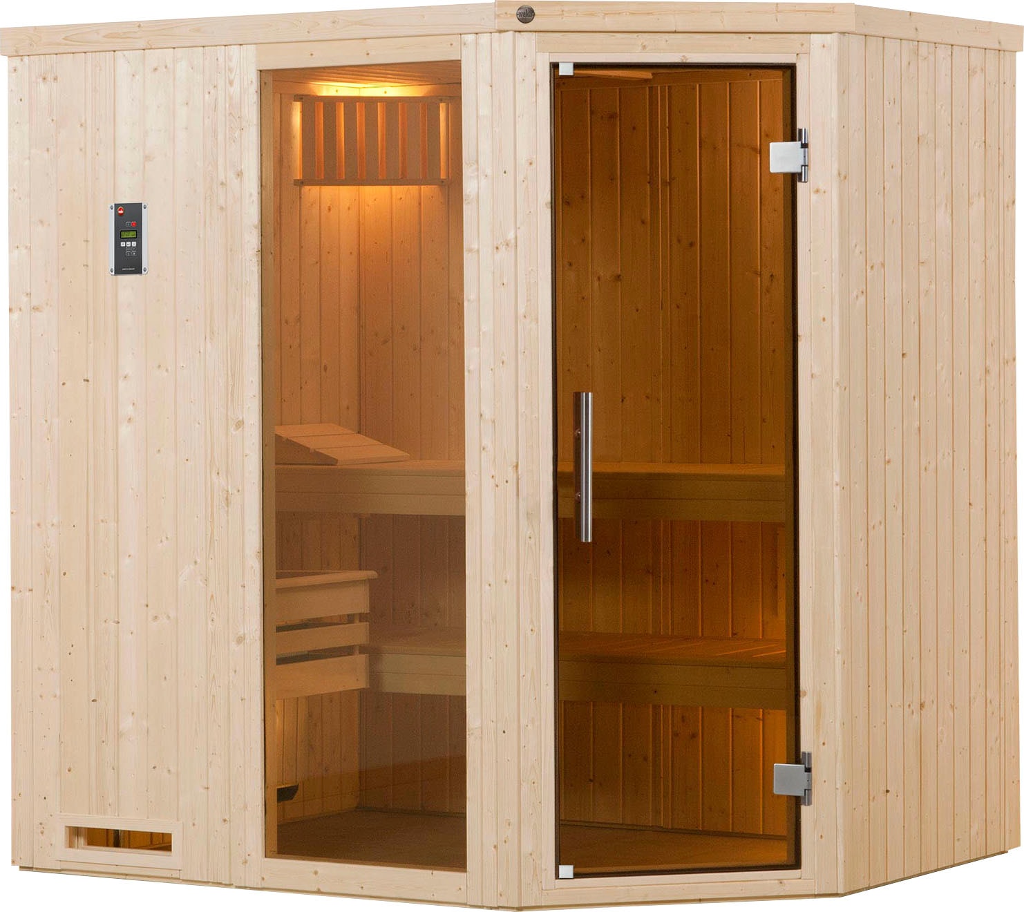 weka Sauna »Varberg«, (Set), 7,5 kW-Ofen mit digitaler Steuerung