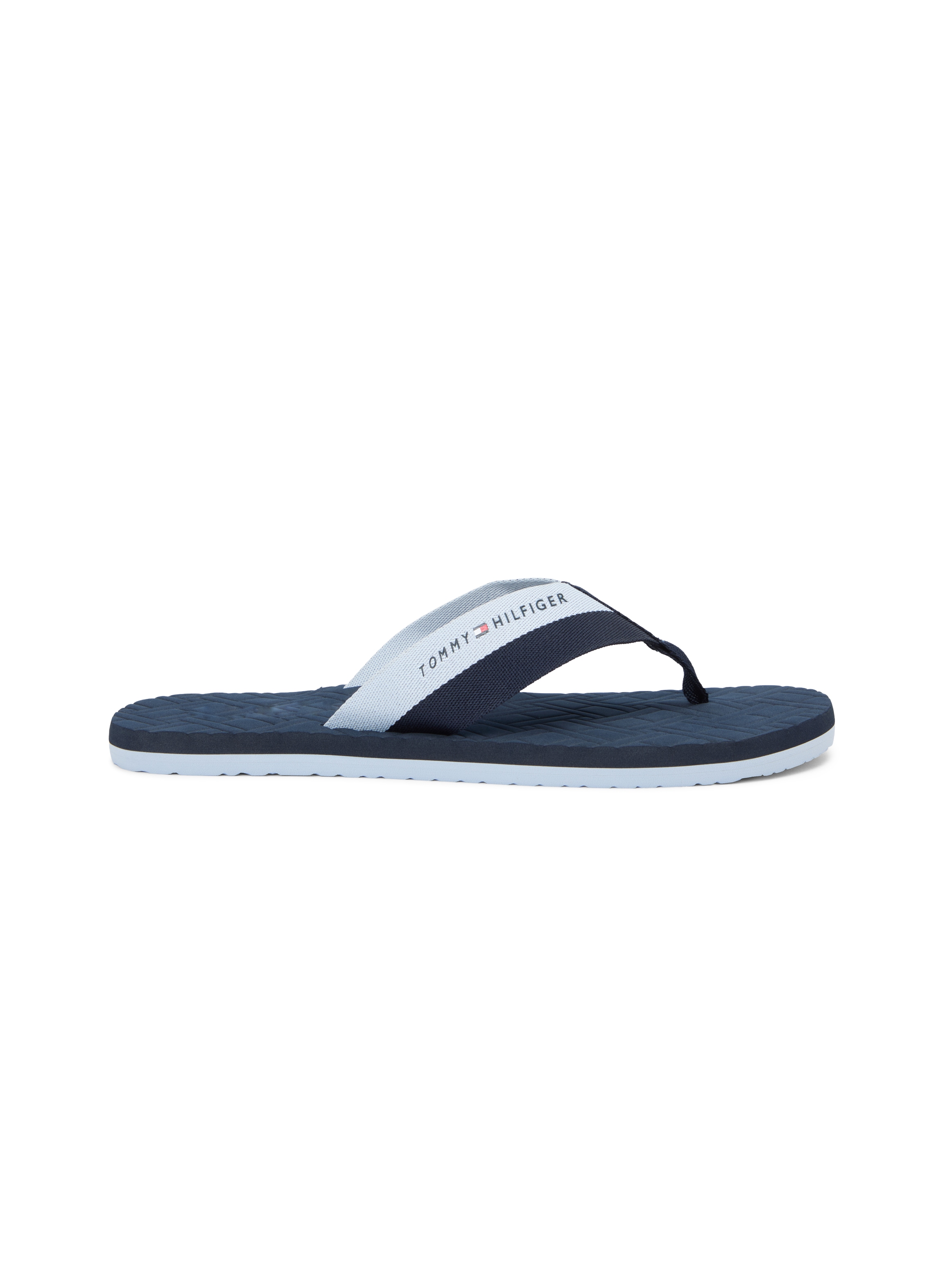 Tommy Hilfiger Zehentrenner »HILFIGER WEBBING BEACH SANDAL«  Sommerschuh, Pool Slides, Flat im Kontrastlook