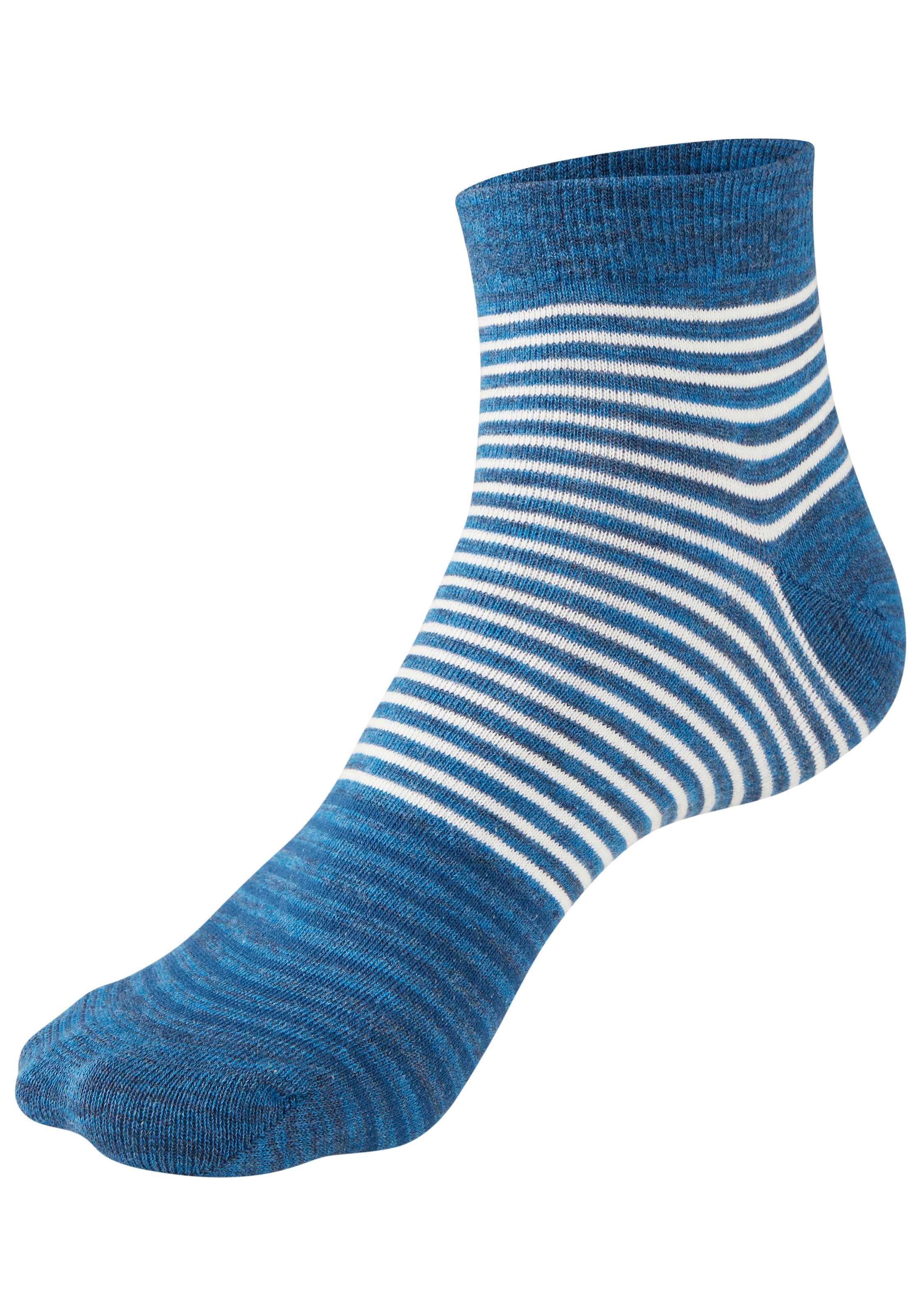Bench. Kurzsocken »Damen und Herren meliert und uni« Packung, 6 Paar tlg. mit ansprechendem Streifen- Design und uni
