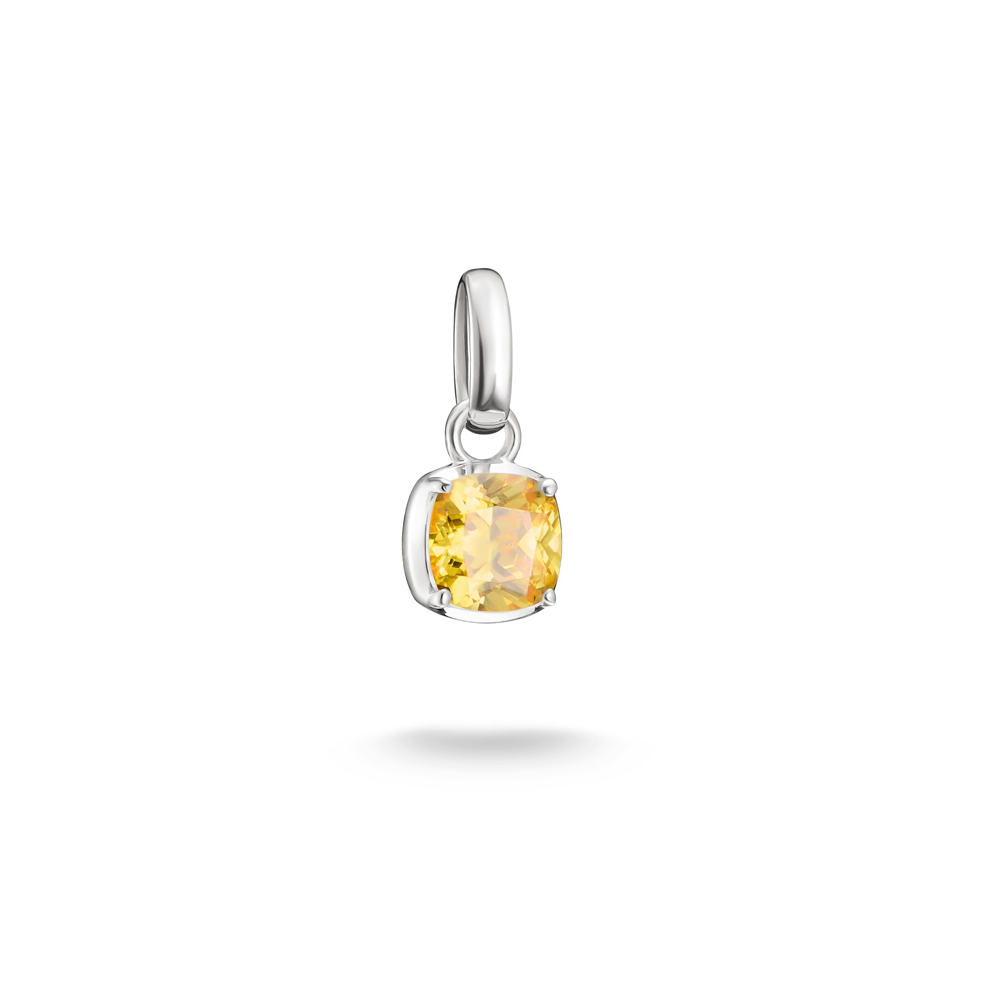THOMAS SABO Damen Charm-Einhänger "Birthstone/Geburtsstein Charm - Connect", November, gelb, Silber 925 (recycelt), Charms, mit Zirkonia (synth.)
