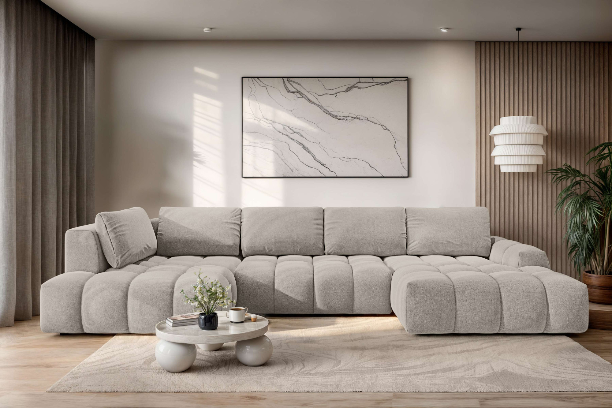 OTTO home Wohnlandschaft "AZITA U-Form, Breite 363 cm - OTTO. Verlässliche Qualität." wahlweise als Schlafsofa mit Bettkasten, Bubble-Optik