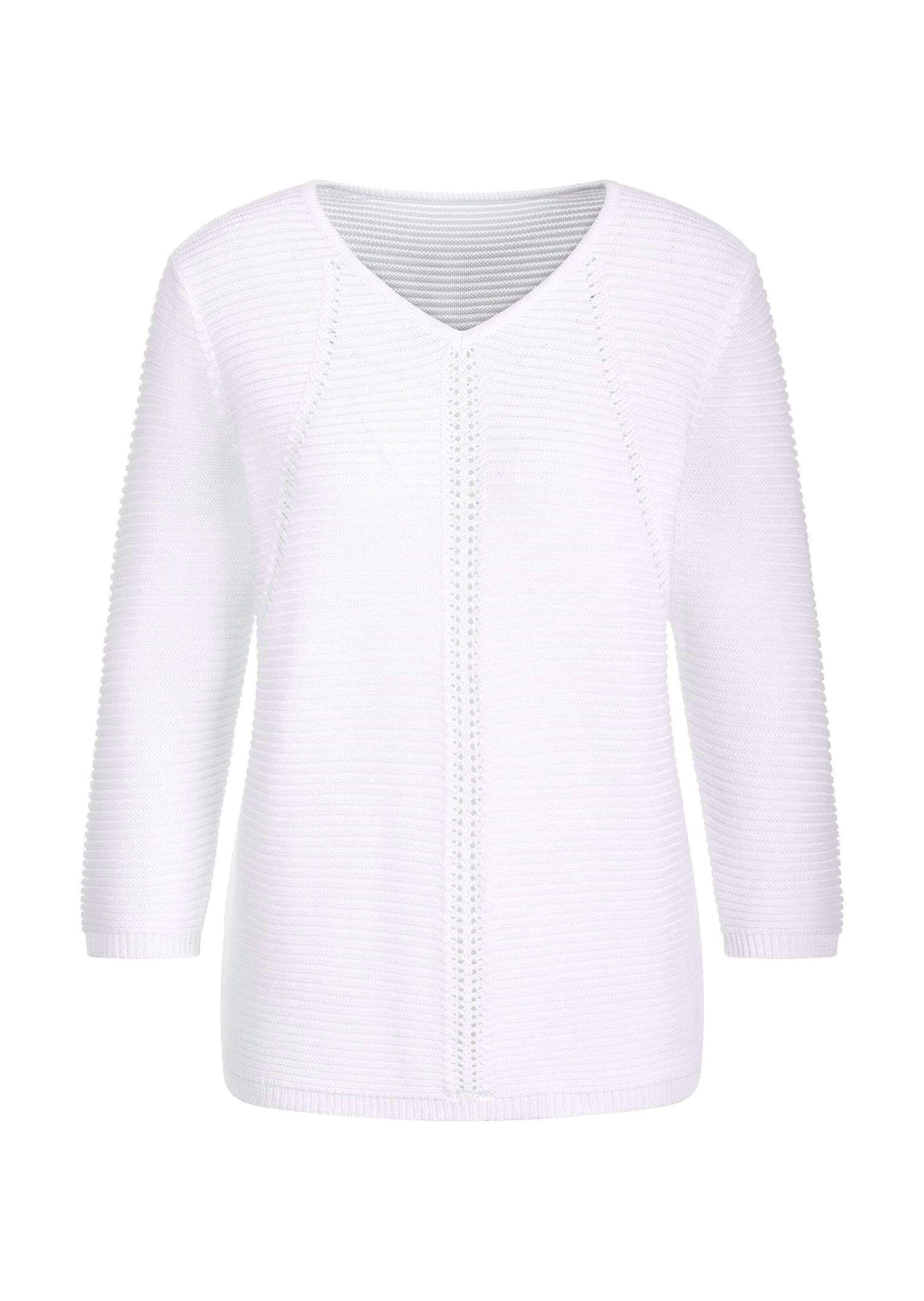 GOLDNER Rundhalspullover "Kurzgröße Eleganter V-Ausschnitt Pullover" Strick günstig online kaufen