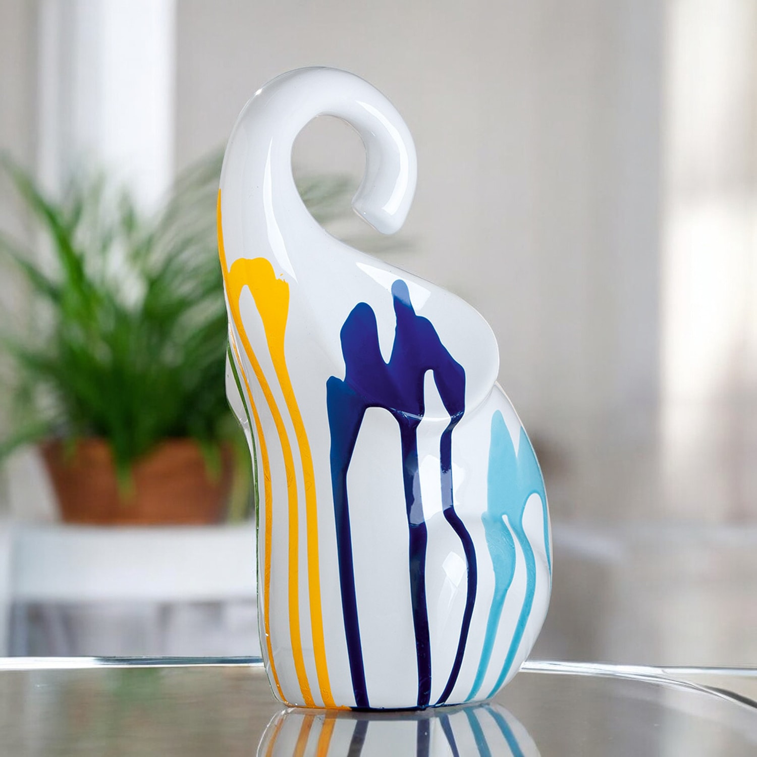 GILDE Skulptur »Figur Elefant Colori weiß« Elefant Tierfigur moderne Deko Wohnaccessoire Kinderzimmerdeko