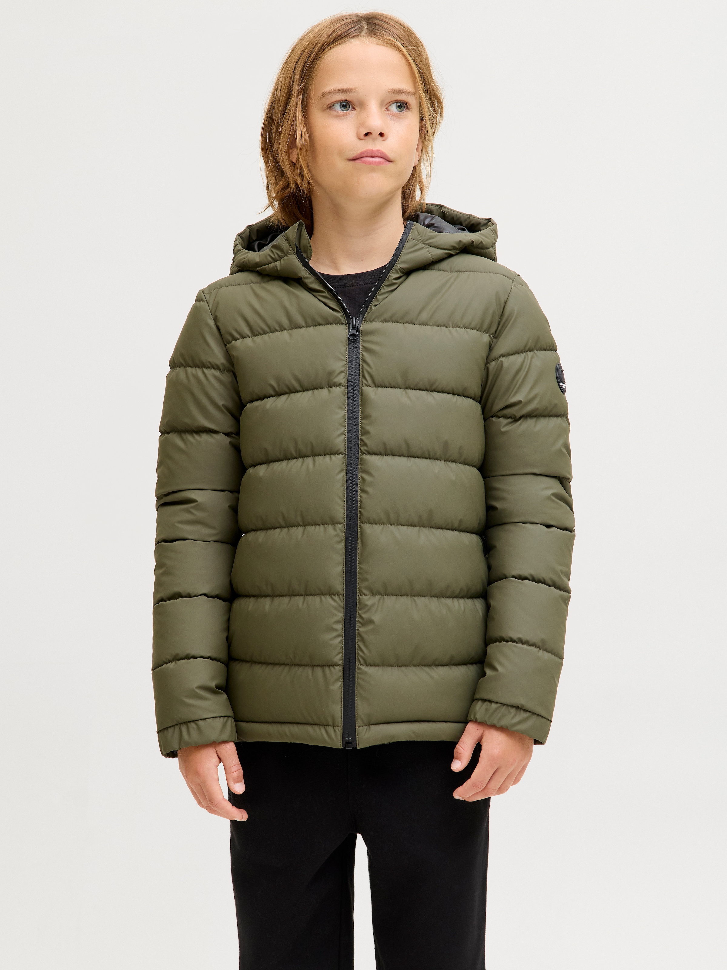 Jack & Jones Junior Steppjacke »JCOPOINT PU PUFFER JACKET BF JNR« mit Kapuze