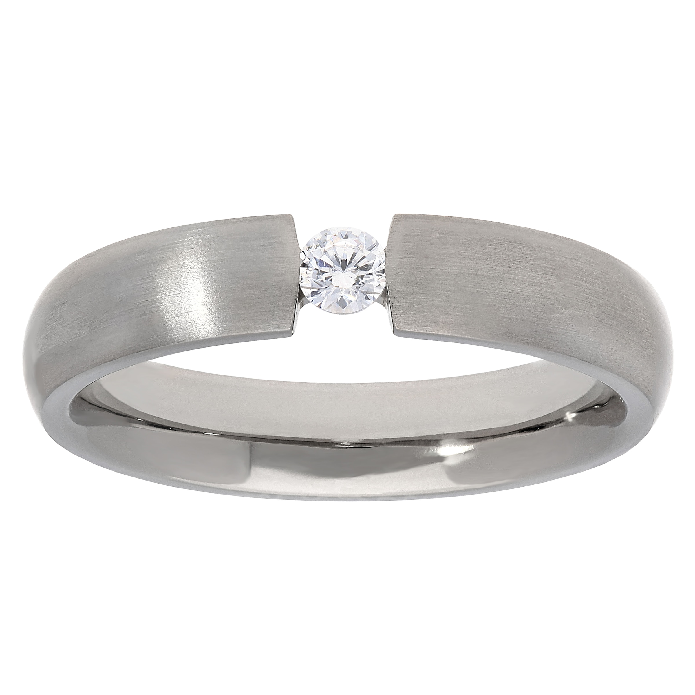 "Fingerring TITANIA ""Titanring"" Gr. 63, silber (titanfarben), Fingerringe, Damen, 63 (20.1), Titan, Fingerring, mit Zirkonia"