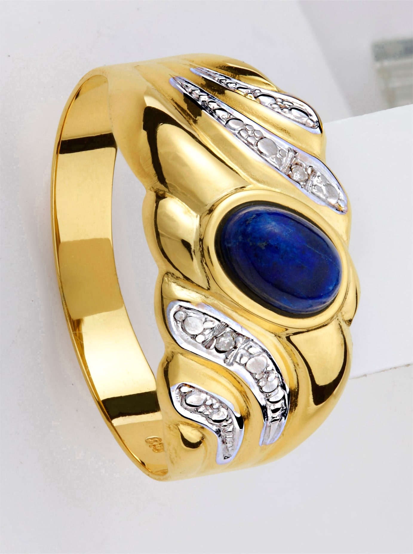 Lady 925 Silver Gold-Plated Ring Size 18
