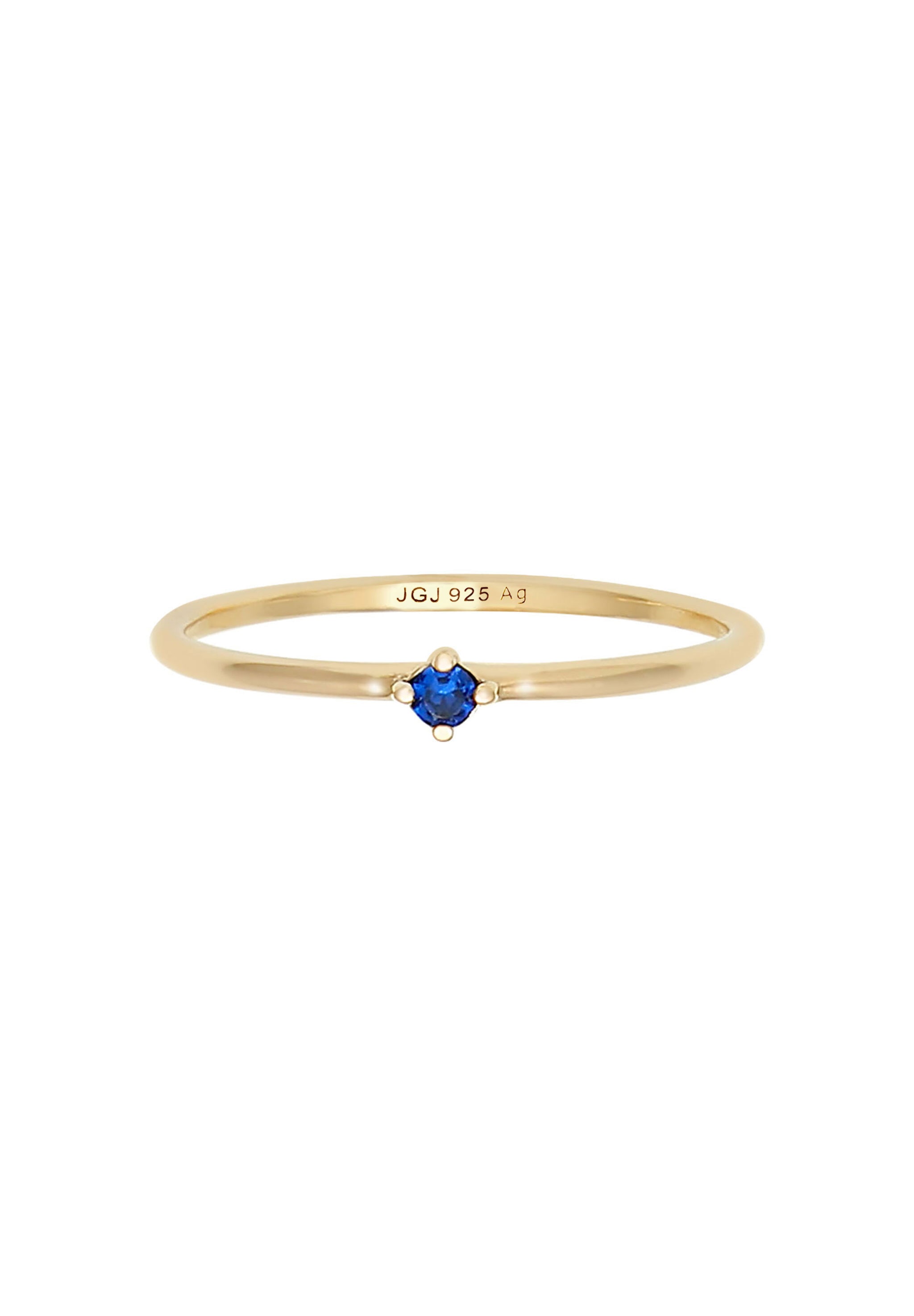 Elli Fingerring »Solitär synthetischer Saphir Blau 925 Silber«