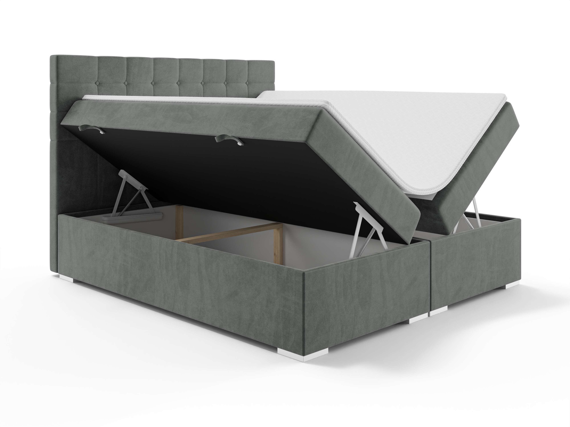INOSIGN Polsterbett »Semla mit Matratze und Topper, in 3 Breiten (140, 160 und 180 cm)«, Boxspringbett mit Kopfteil, Bettkasten, Matratze (BFK/TFK) und Topper