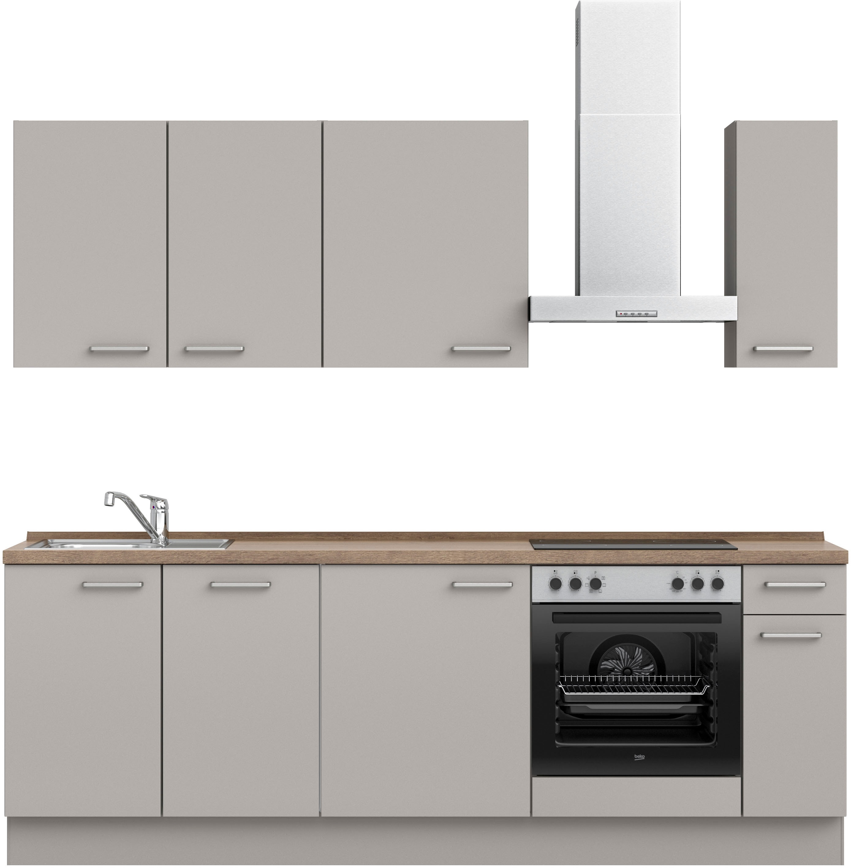 nobilia ""Touch I", NEU: individuell anpassbar mit gratis Profi-Beratung" vormontiert, Breite 240 cm, Ausrichtung wählbar, wahlw. mit E-Geräten