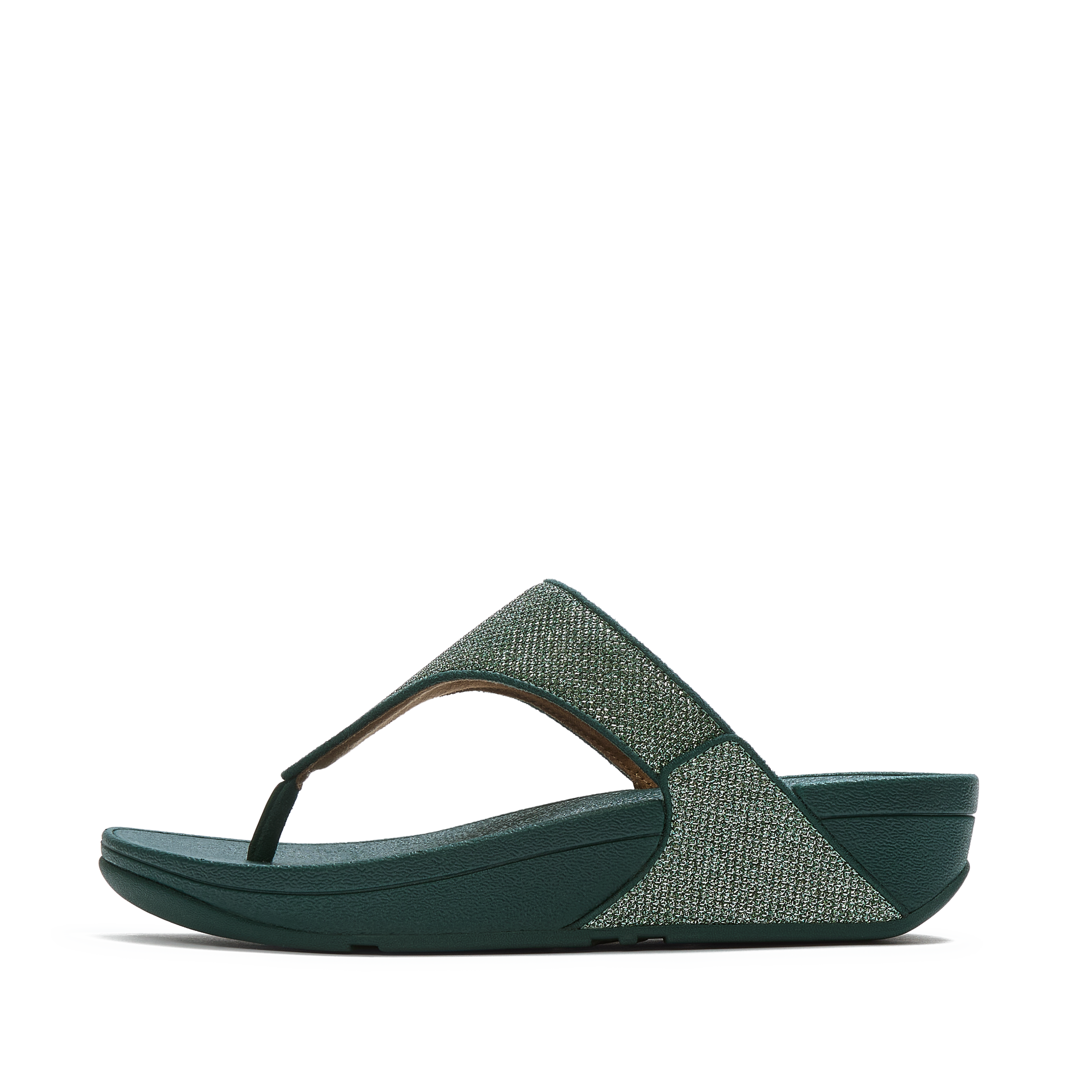 Fitflop Dianette "Lulu Shimmerglitz Toe-Post Sandals" Keilabsatz, Zehentrenner, Badeschuh, Sommerschuh Mit Glitzerdetails