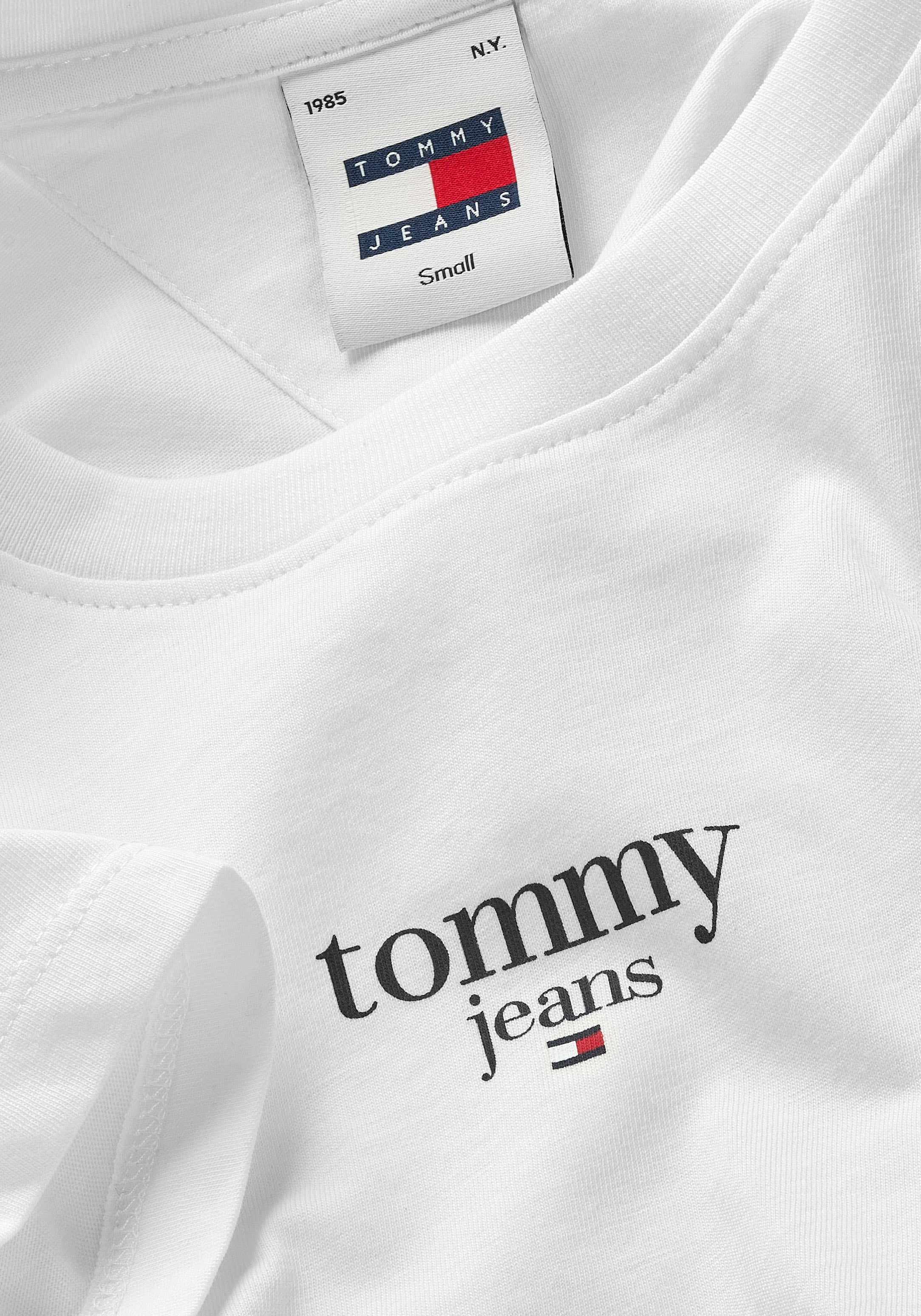 Tommy Jeans Rundhalsshirt »TJW SLIM ESSENTIAL LOGO 1 SS EXT«, mit Tommy Jeans Logoschriftzug, Rundhals