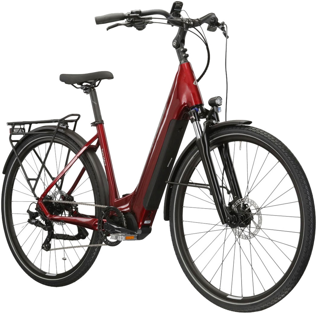 Kross E-Bike »E-Trekkingrad Trans Hybrid LS 3.0 28 Zoll rot«, 8 Gang, Shimano, Acera T3000, Mittelmotor 250 W