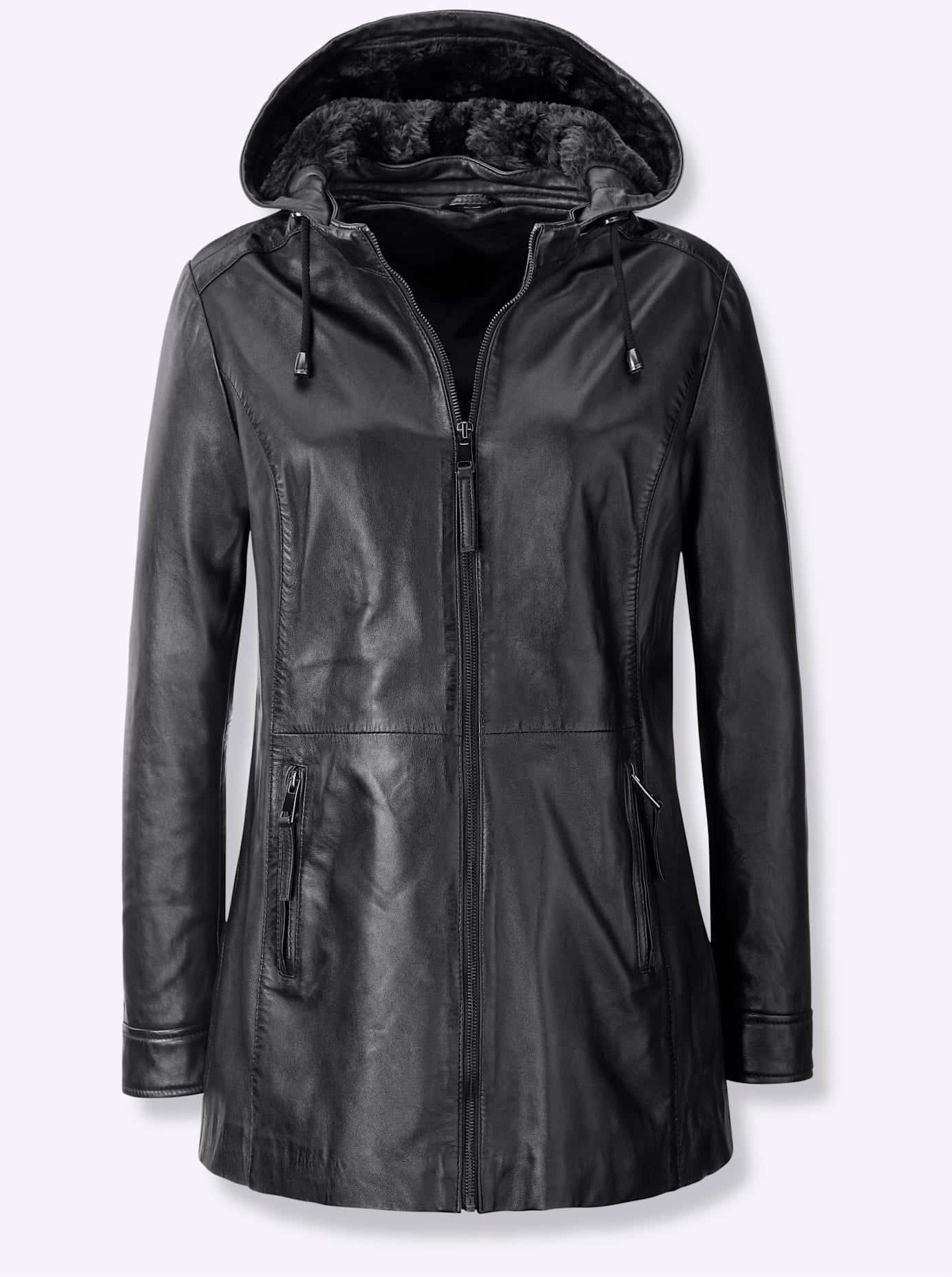 Inspirationen Lederjacke, mit Kapuze günstig online kaufen