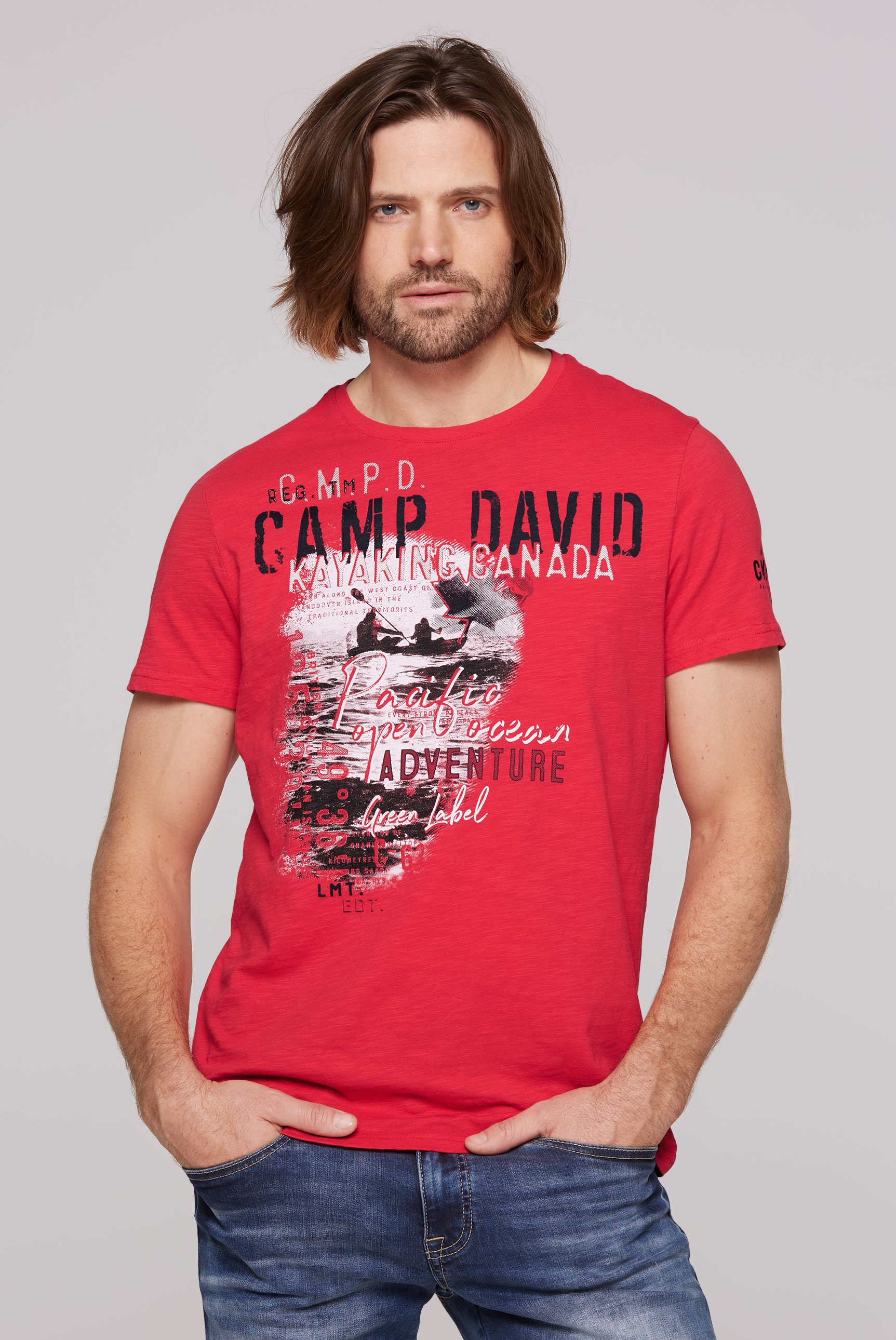 CAMP DAVID T-Shirt, mit großem Logoprint günstig online kaufen