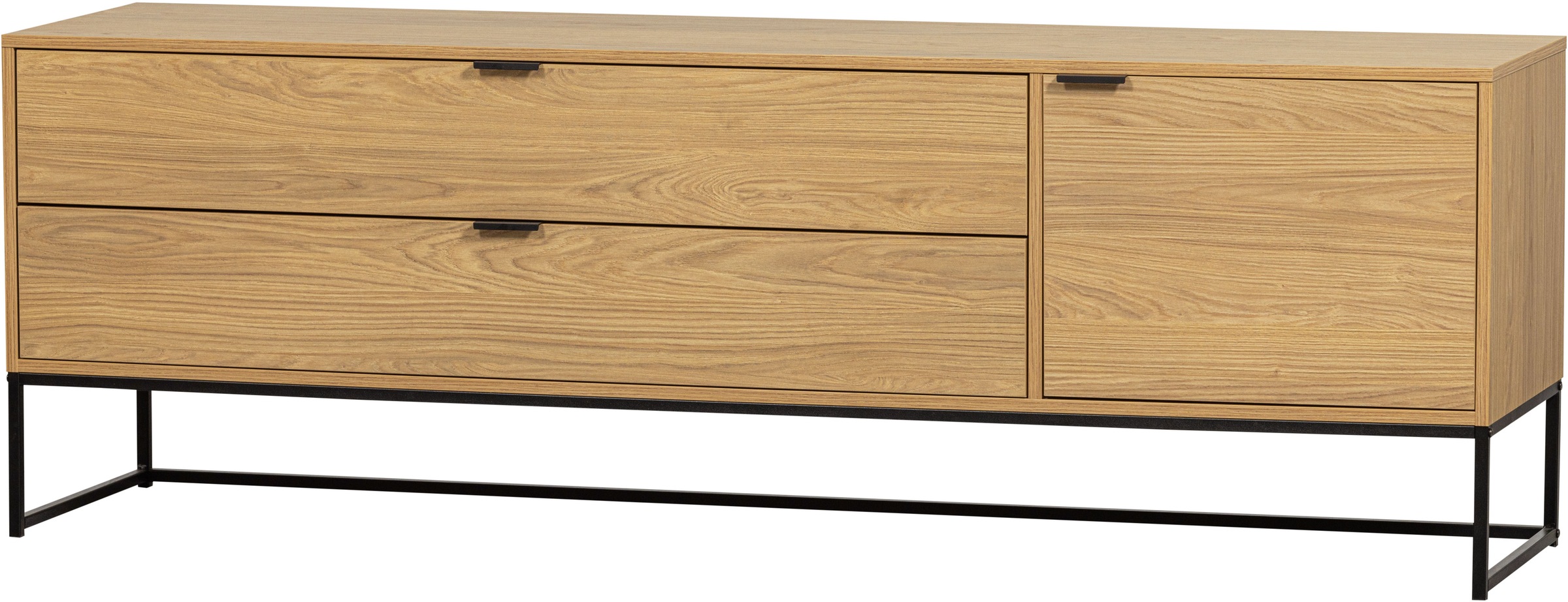 Lowboard WOOOD, B:180cm H:61cm T:44cmeiche, FSC-zertifiziertes teilmassives Holz, Wohnzimmer, Sideboards, "WOOOD SILAS TV-MÖBEL", Silas TV-Möbel aus