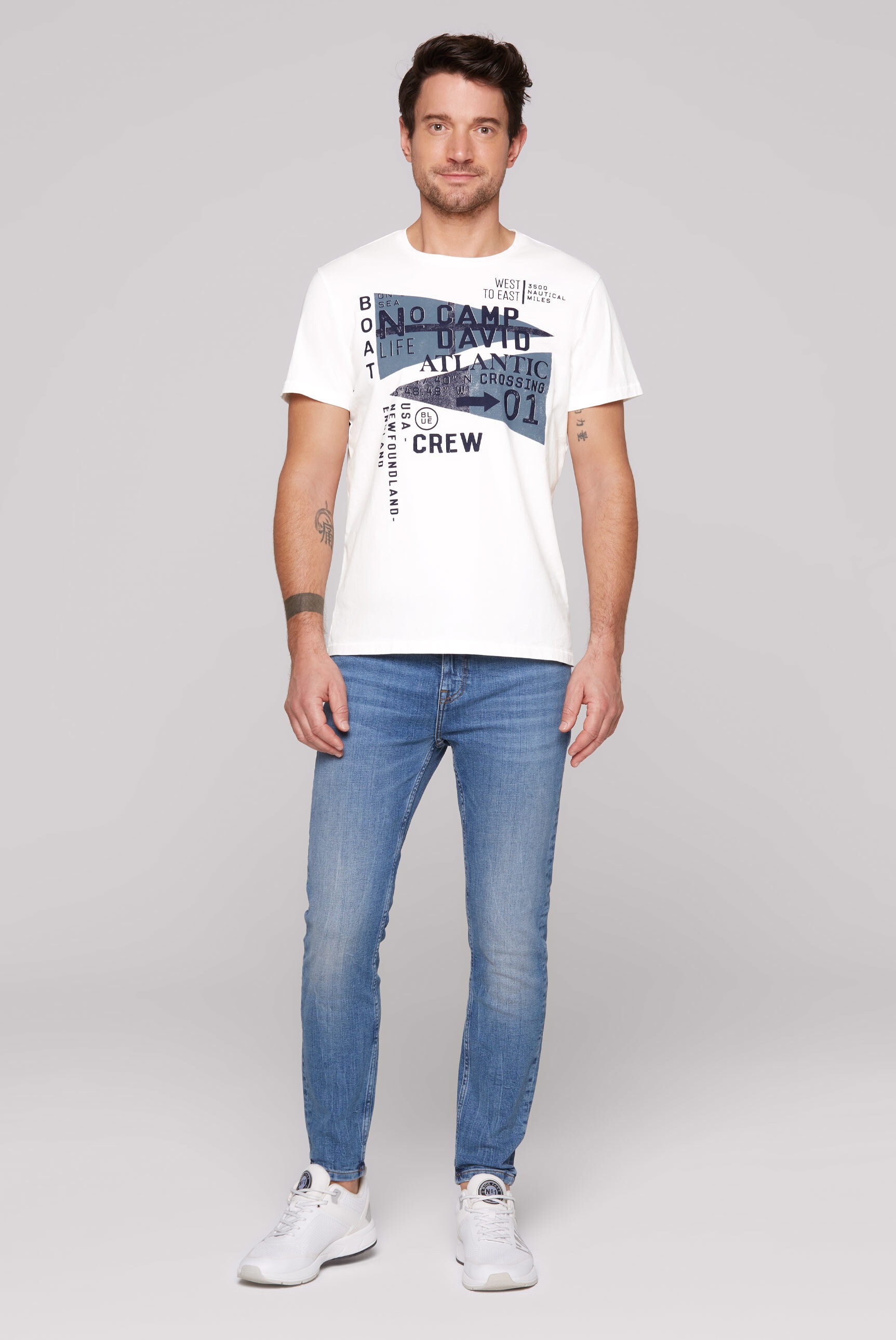 CAMP DAVID Rundhalsshirt, aus Baumwolle