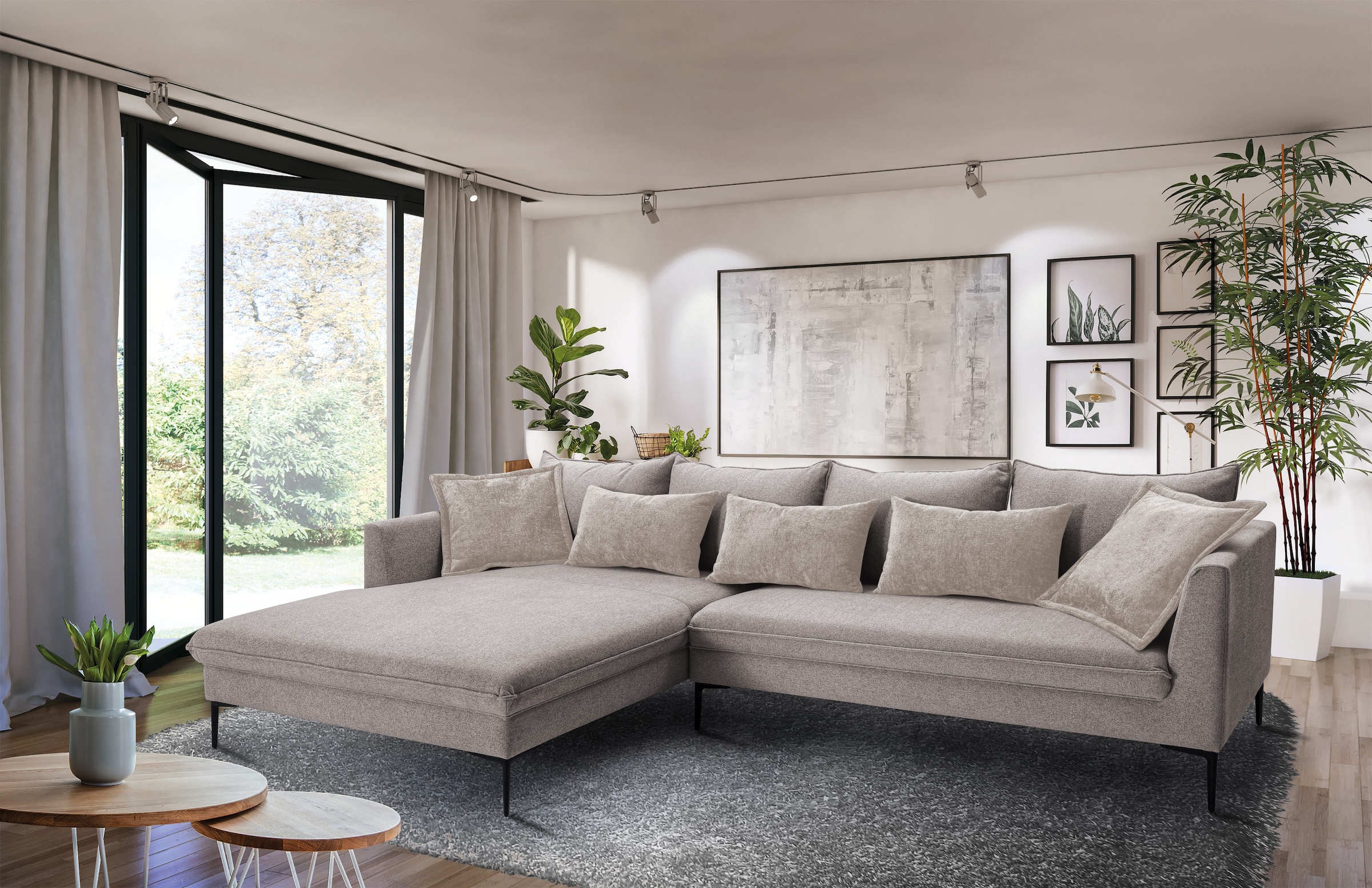 Exxpo - sofa fashion Kampinė sofa »Piazza elegant ir edel Designsofa su puikus Sitzkomfort« (2 St.) didelis fotelis Ecke in aukšta kokybė Verarbeitung Stellmaße 321x187cm