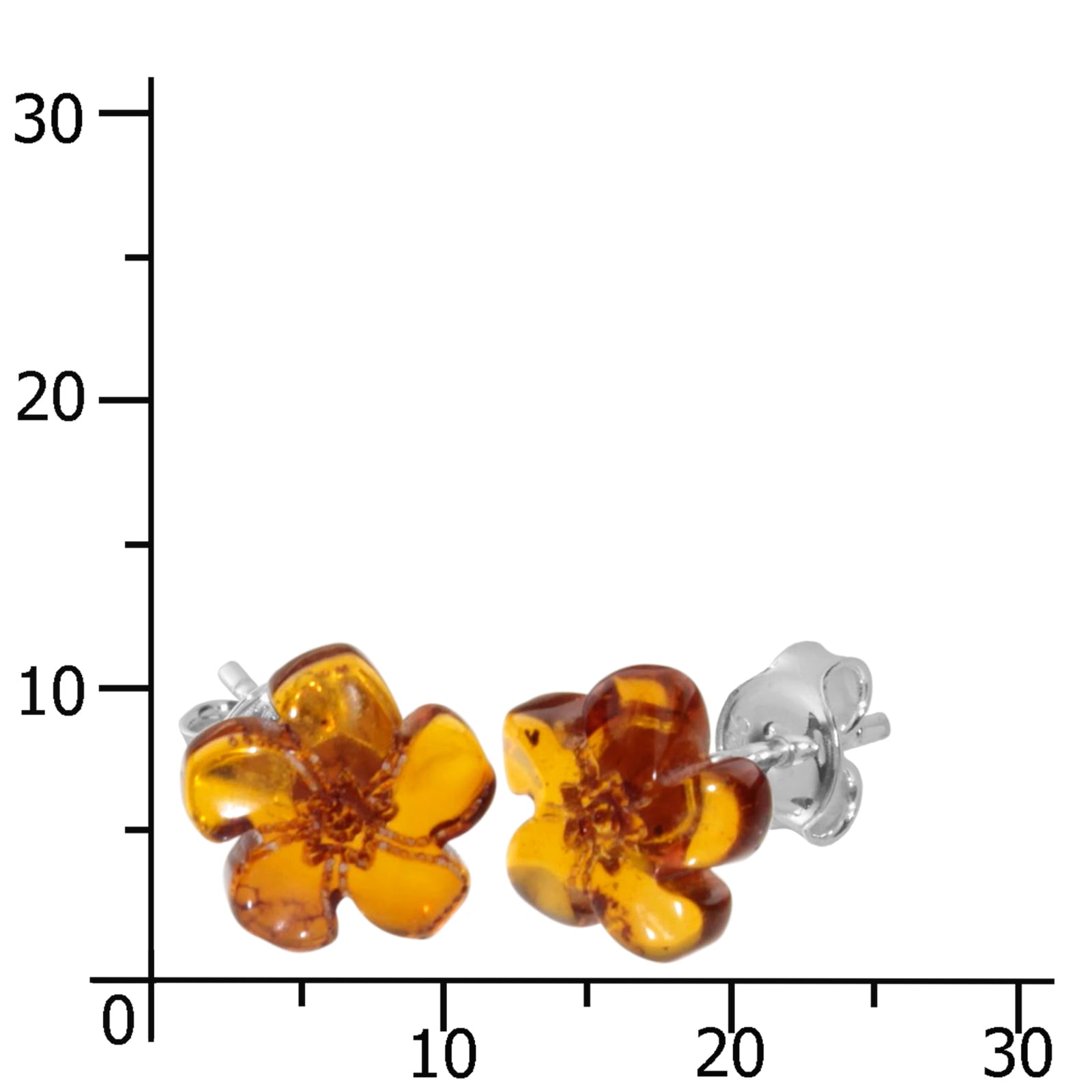 OSTSEE-SCHMUCK Paar Ohrstecker »- Blüte - Silber 925/000 - Bernstein«