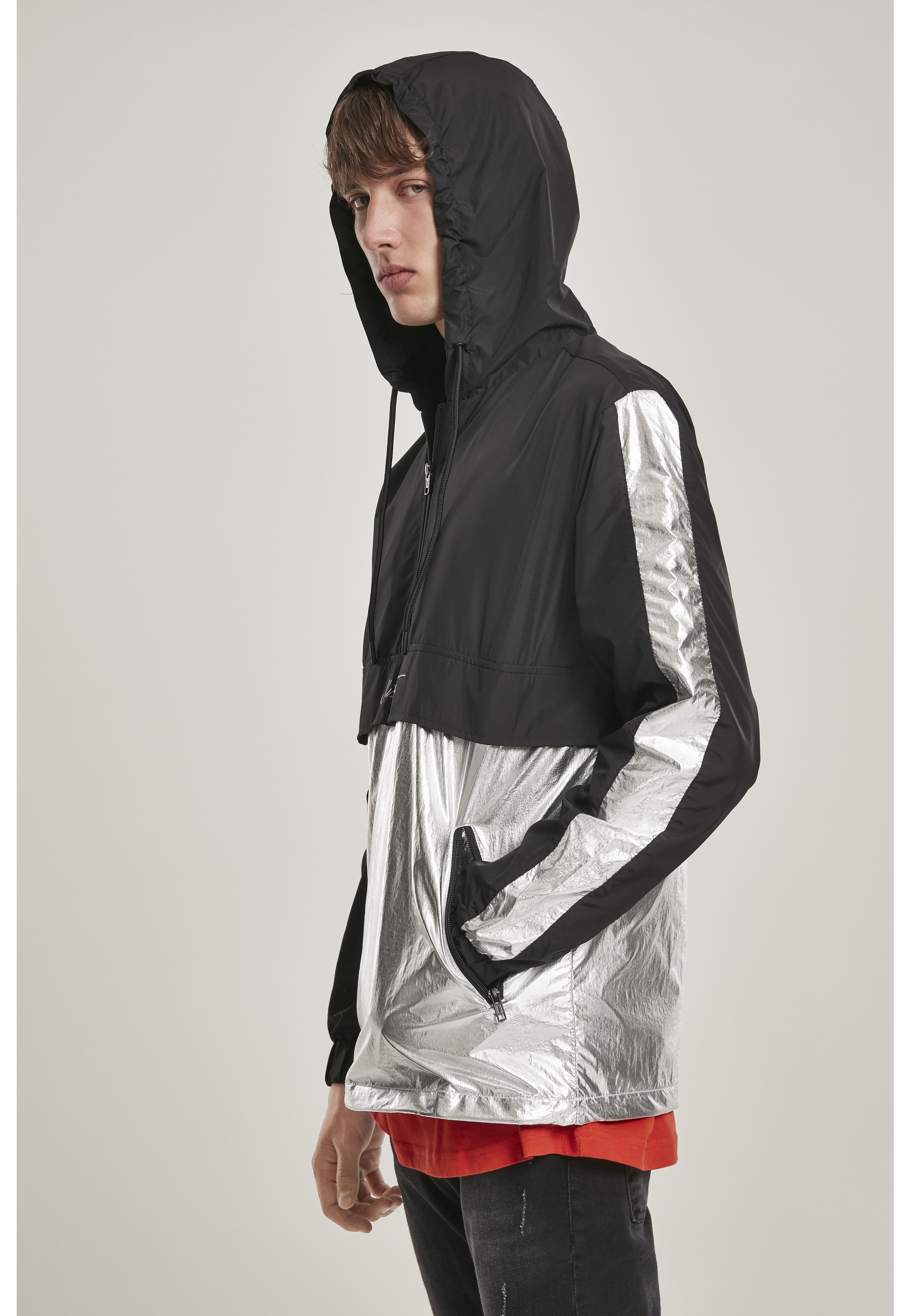 MisterTee Allwetterjacke »MisterTee Herren Reflective Mister Tee Windbreaker« 1 Stk. tlg. ohne Kapuze