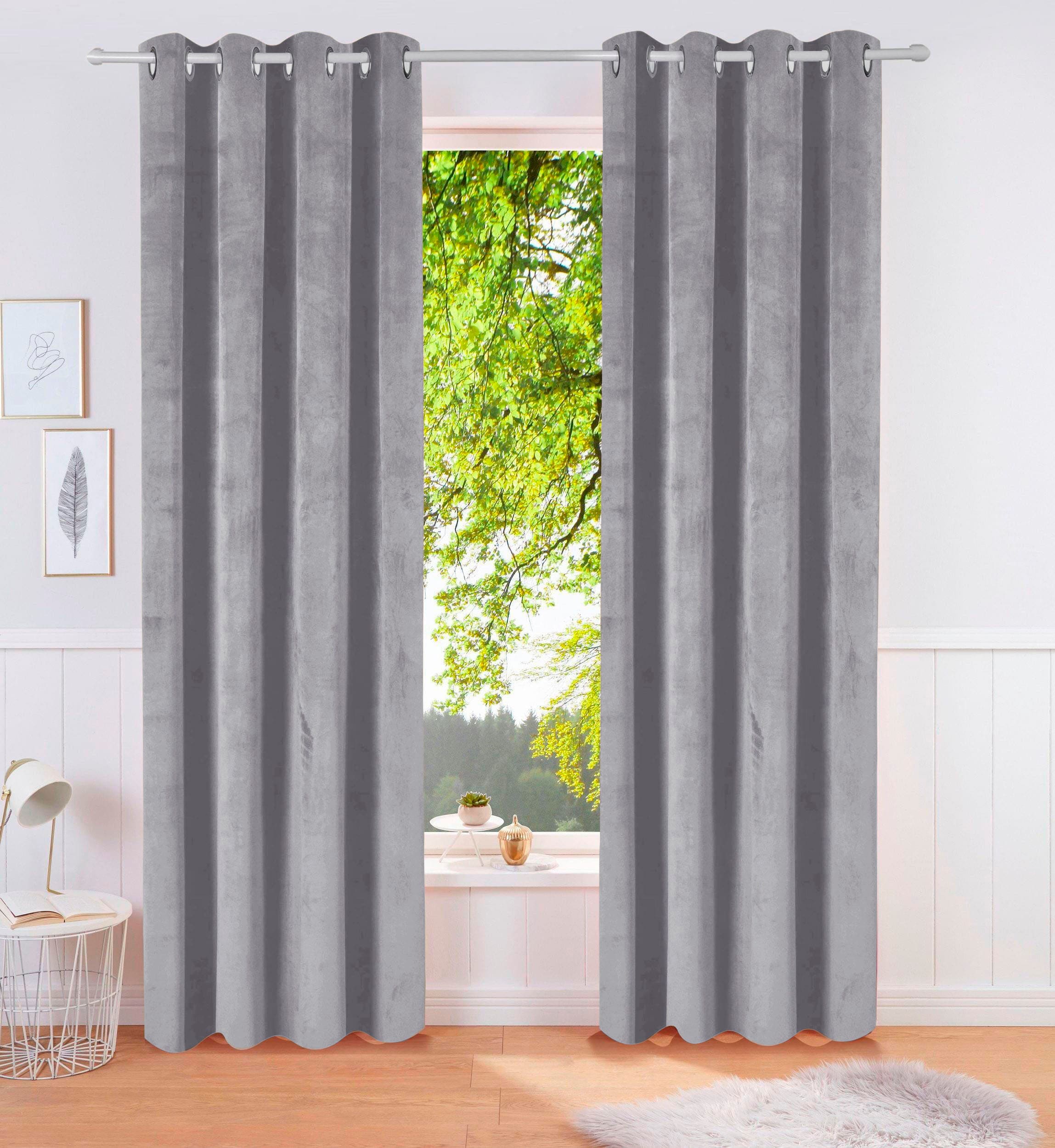 LeGer Home by Lena Gercke Gardine "LADINA" Ösen 1 Stk. tlg. blickdichter Vorhang, Samt Vorhang - Premium