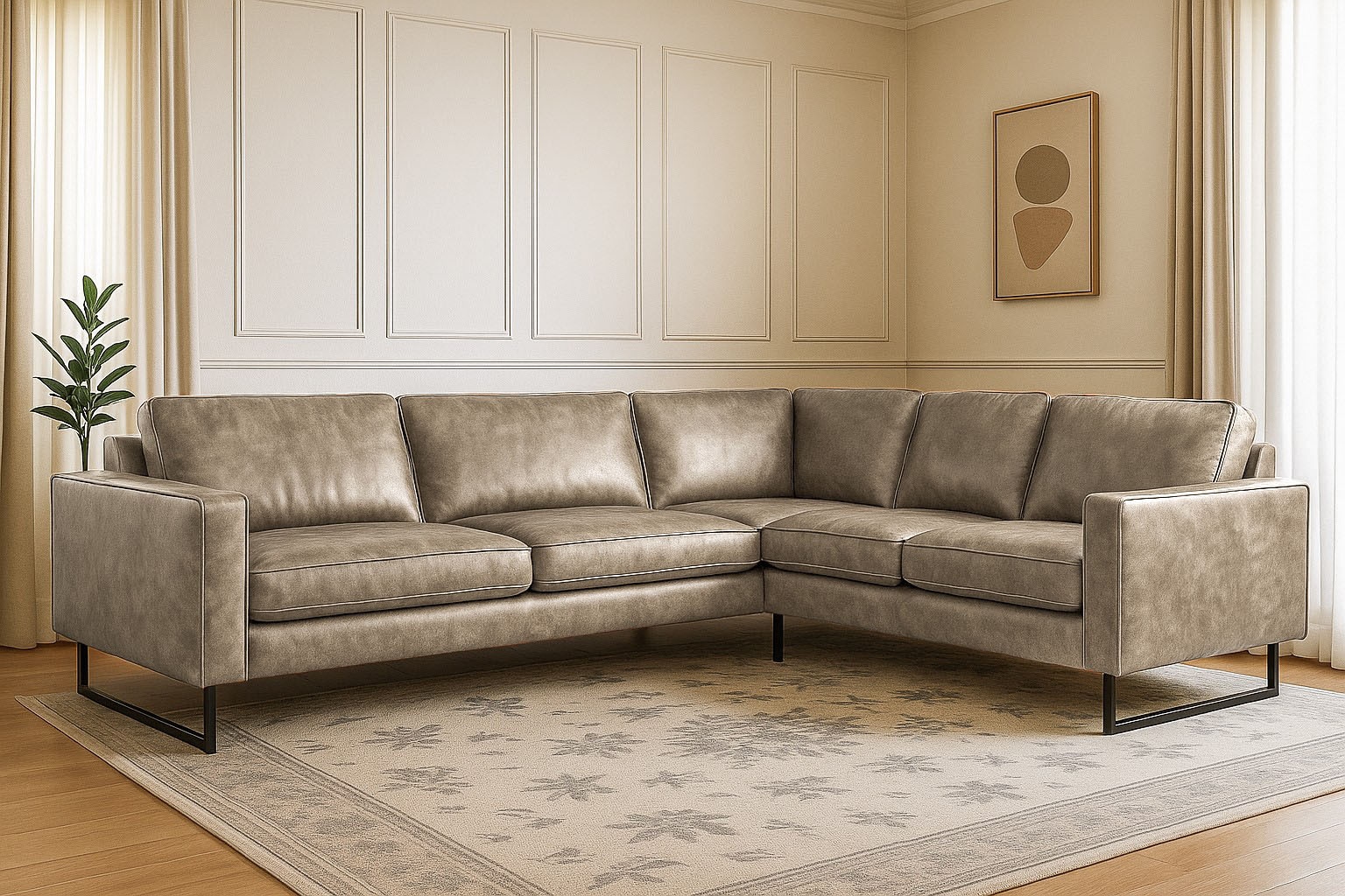Places of Style Ecksofa "Pinto, XXL, 250/290 cm, langer Schenkel, Ottomane" günstig online kaufen