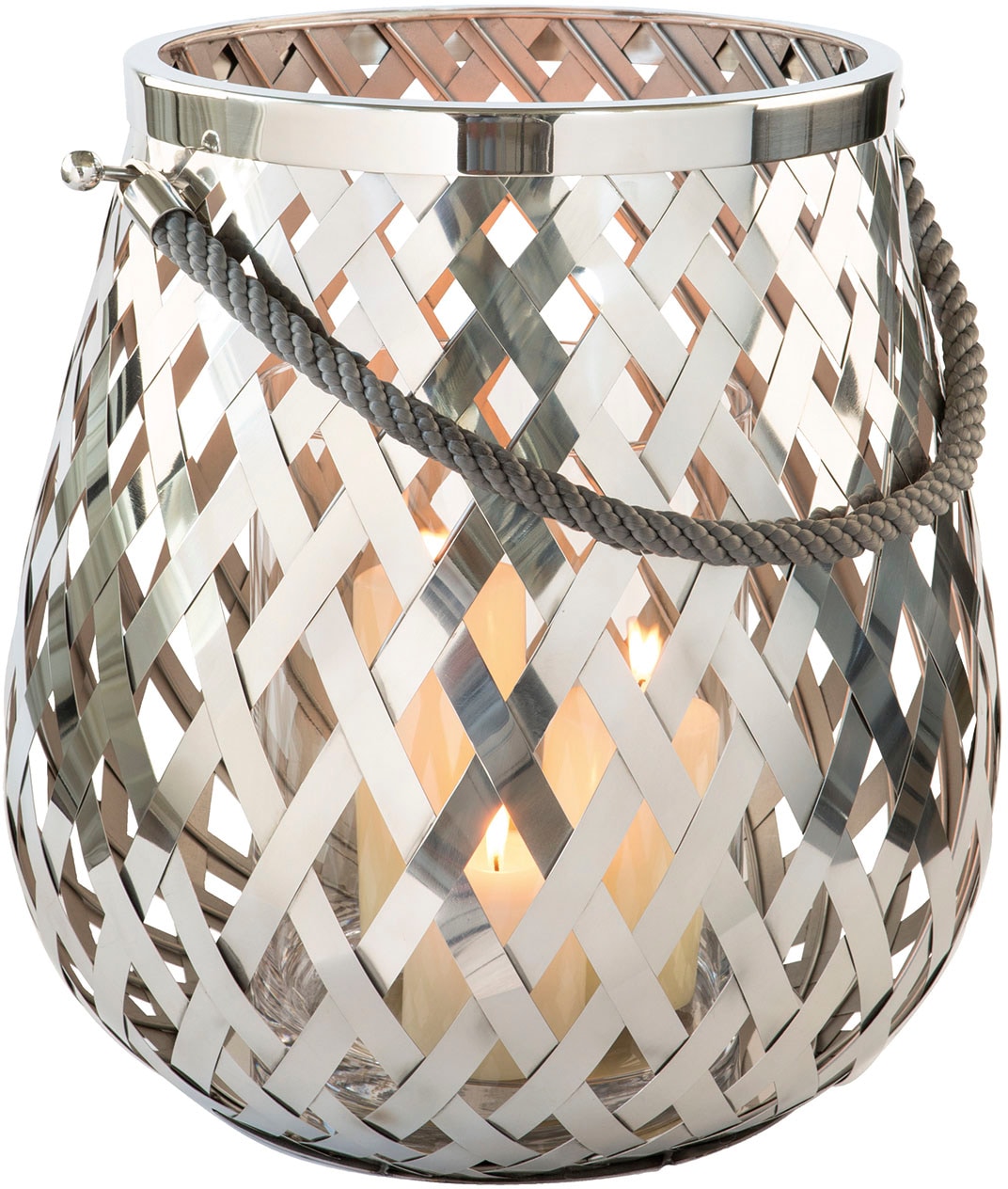 Fink Windlicht "OTIS" Laterne aus Edelstahl und Glas, Höhe ca. 45 cm günstig online kaufen